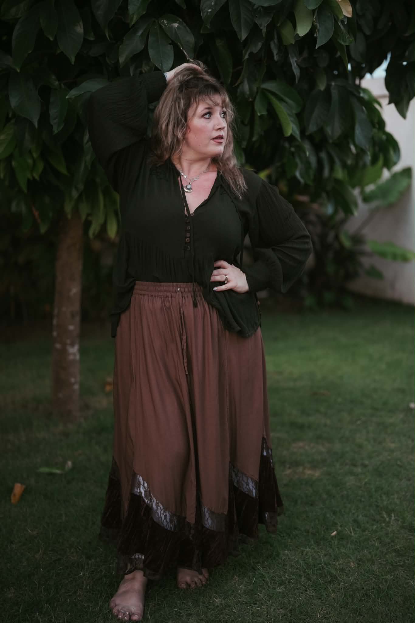 Folk Skirt in Brown