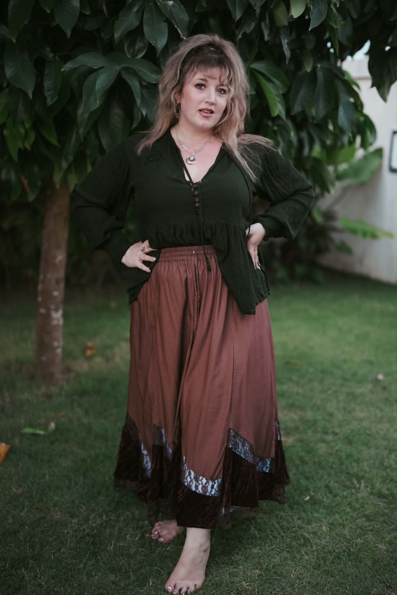 Folk Skirt in Brown