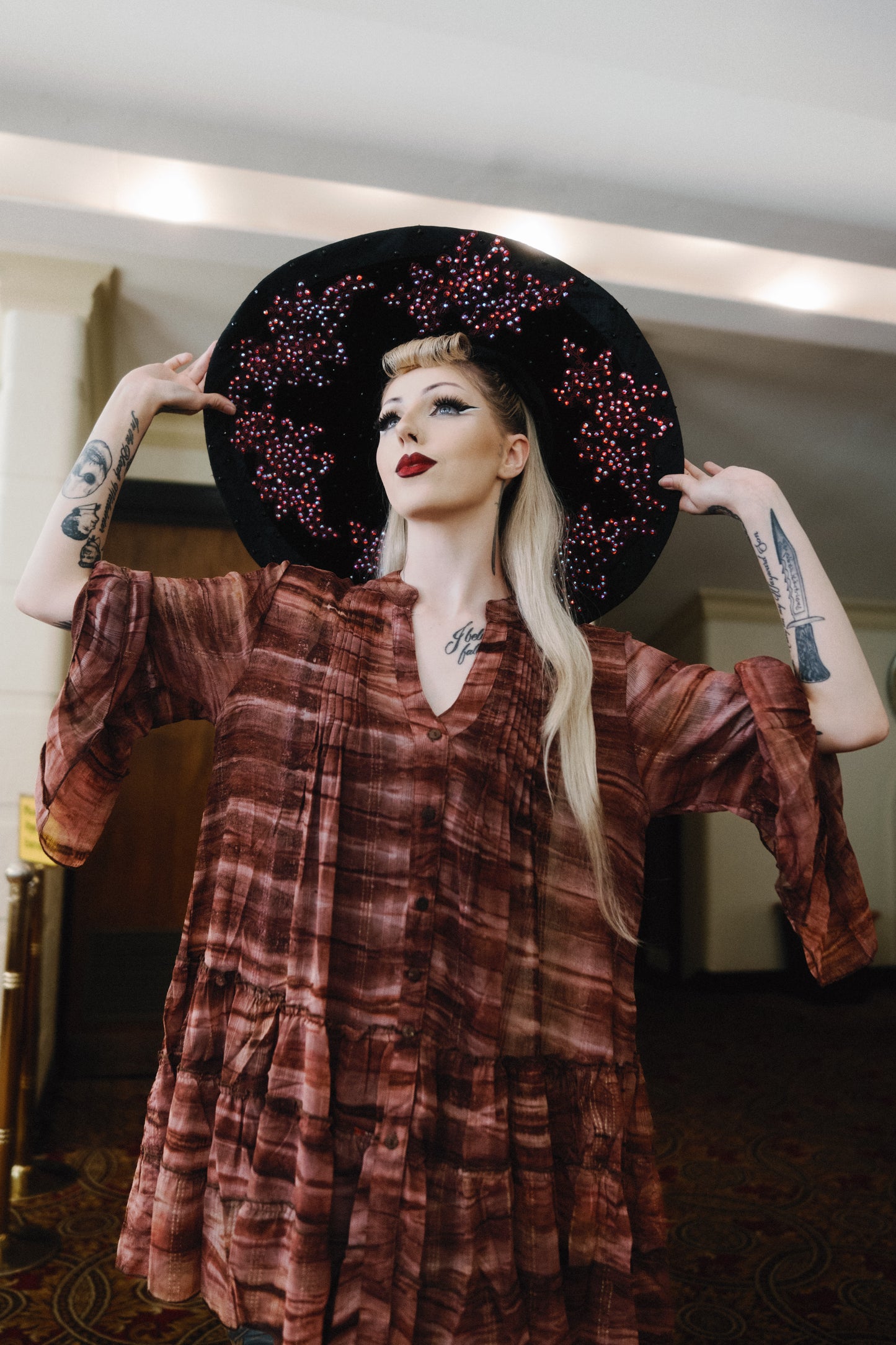Labyrinth Dress in Wine