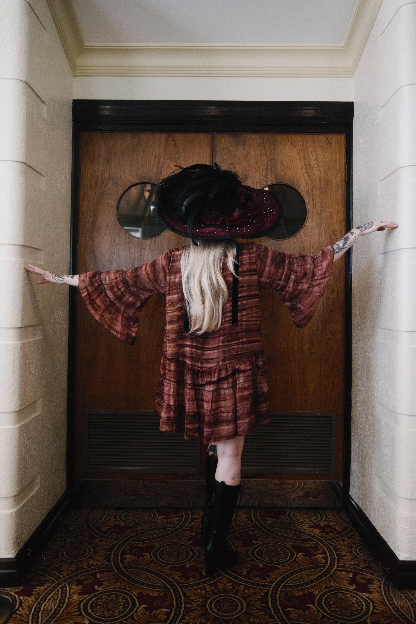 Labyrinth Dress in Wine