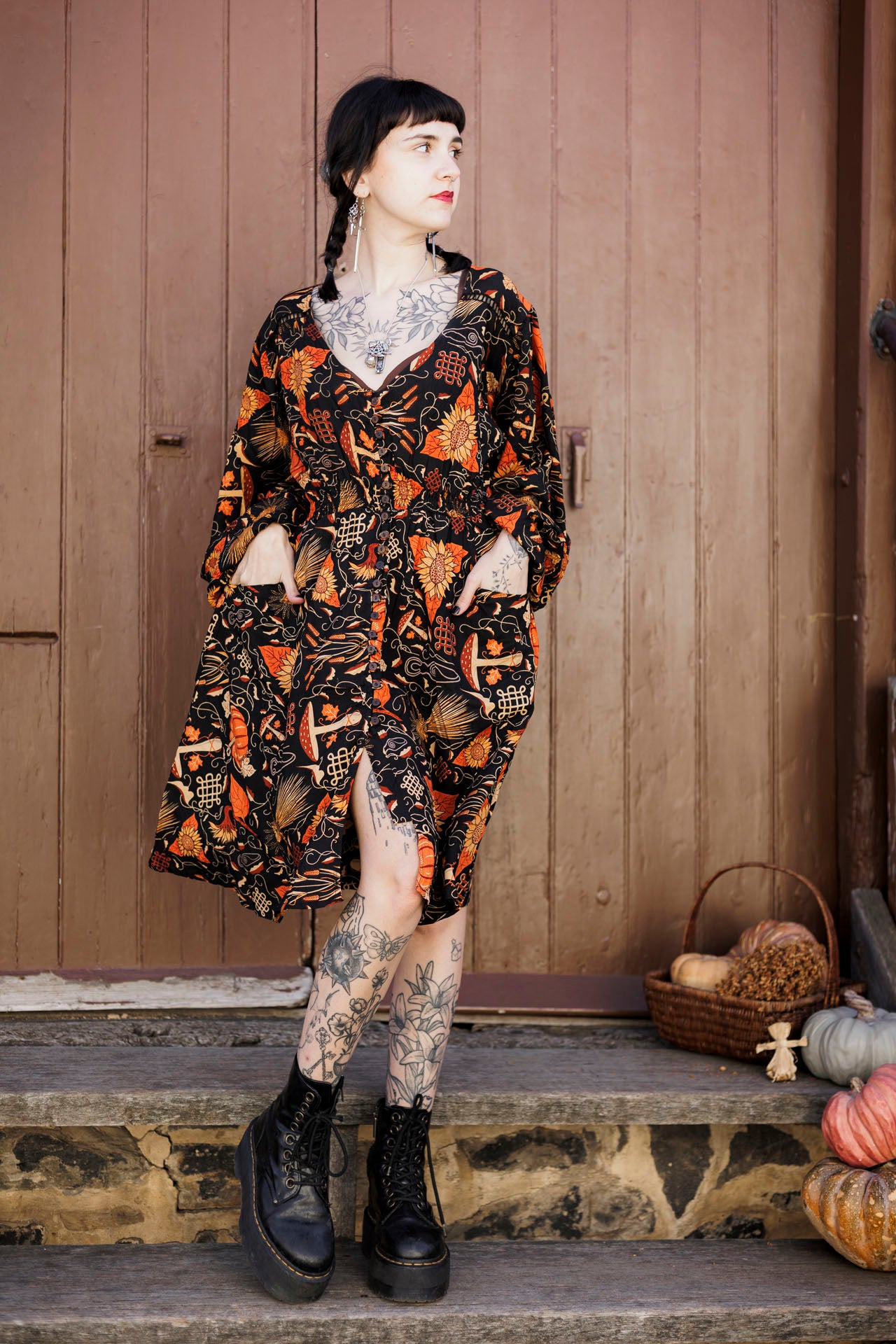 Golden Years Midi Dress in Samhain