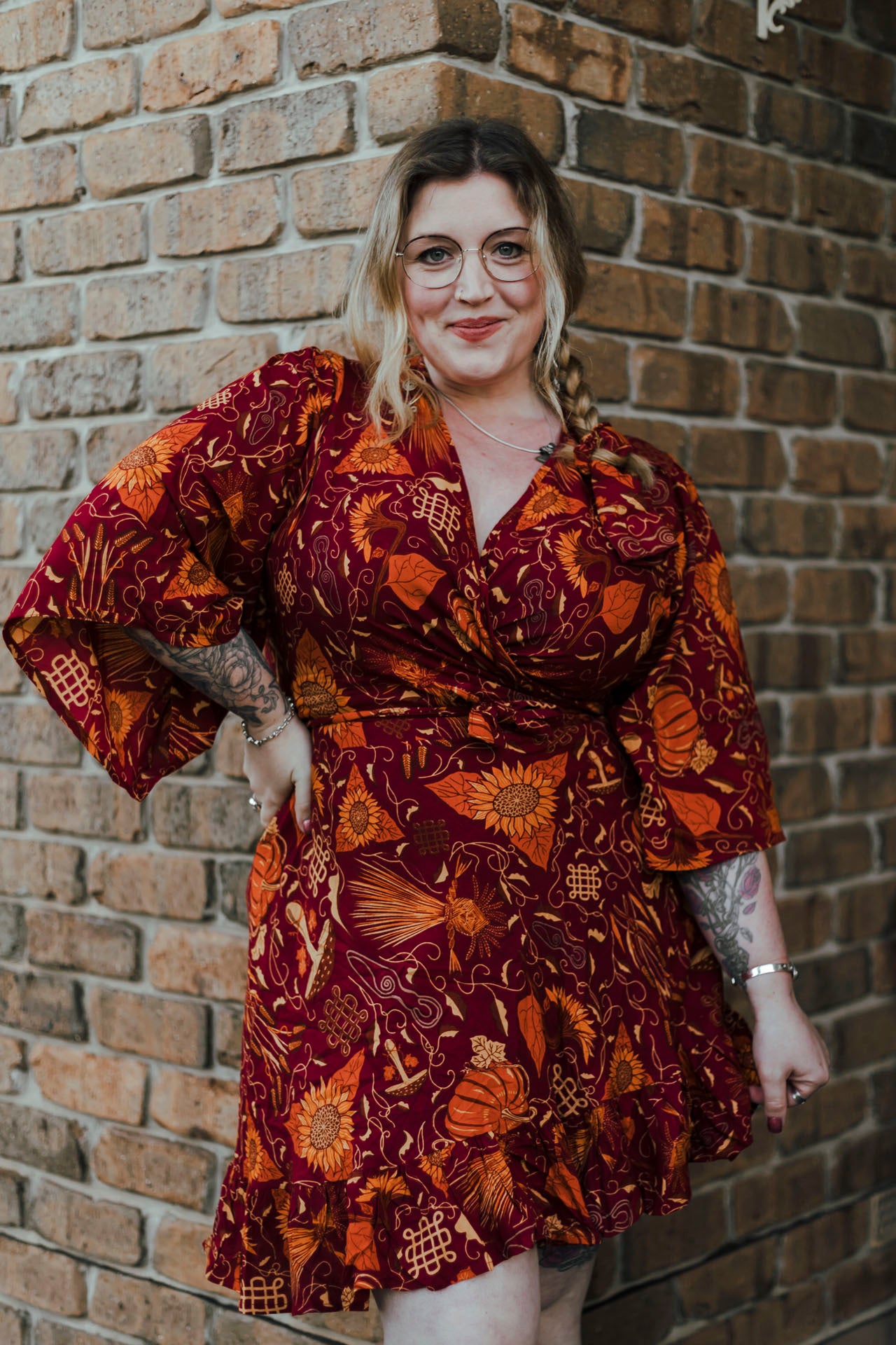 Shortie Wrap Dress in Mabon