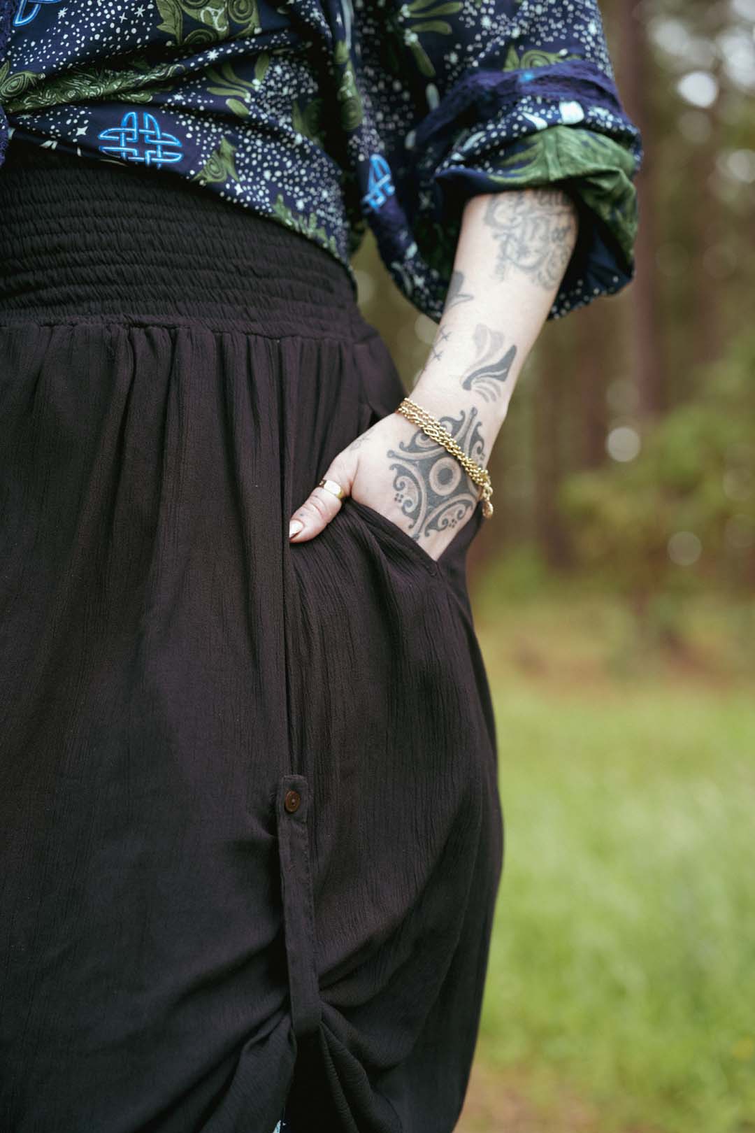 Victorian Side Bustle Skirt in Solstice