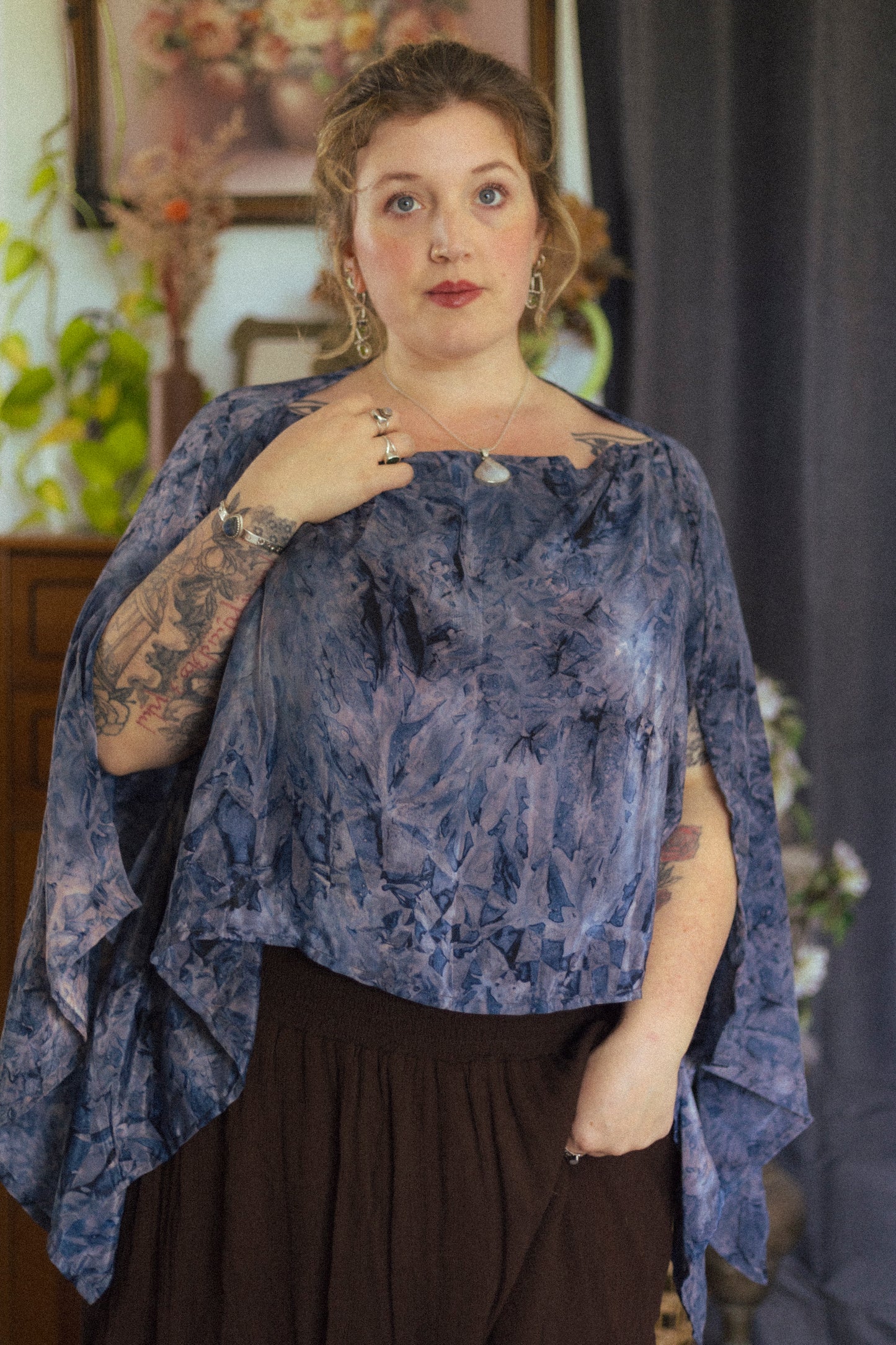 Indigo Drift Scarf Top