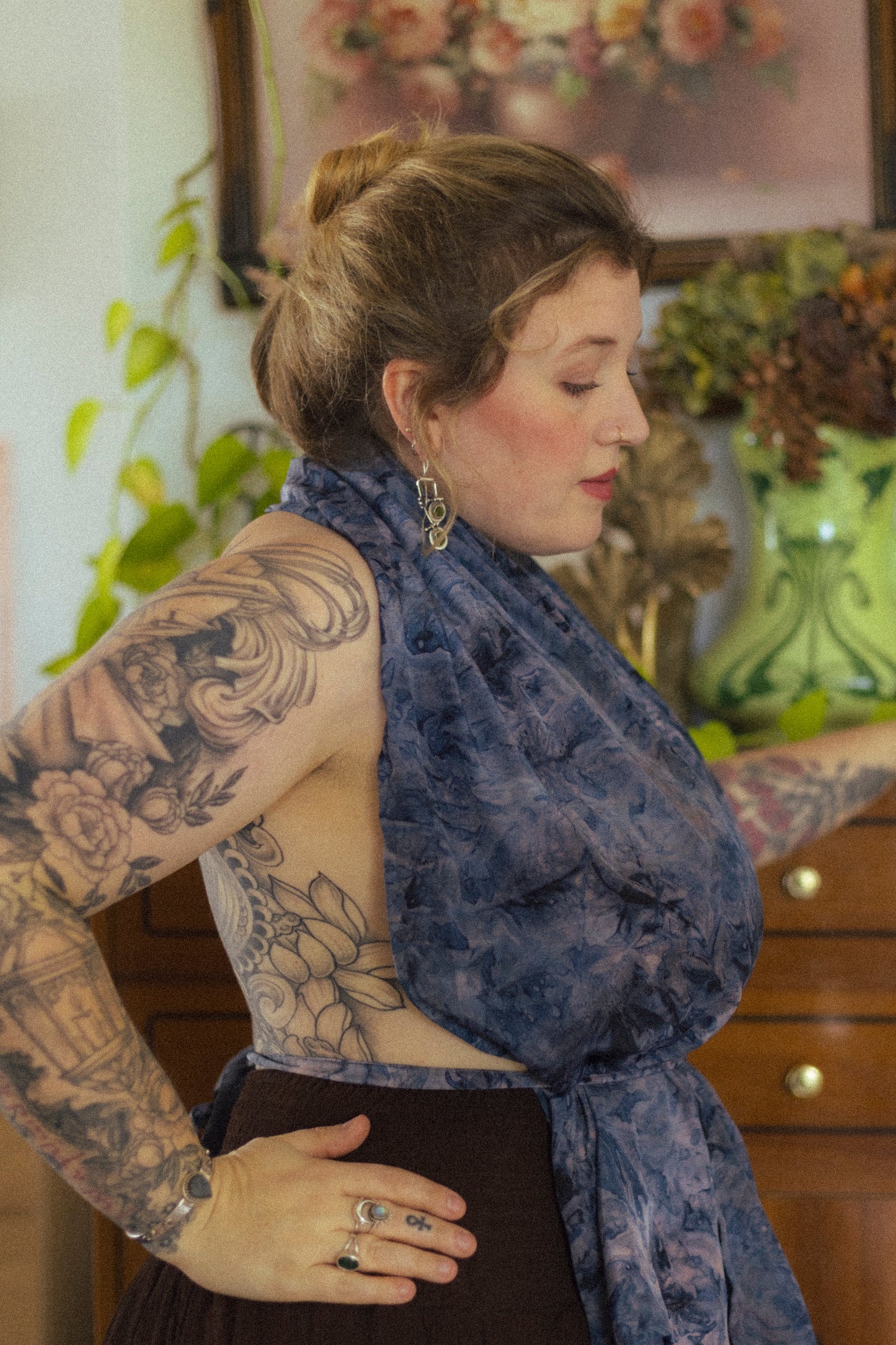 Indigo Drift Scarf Top