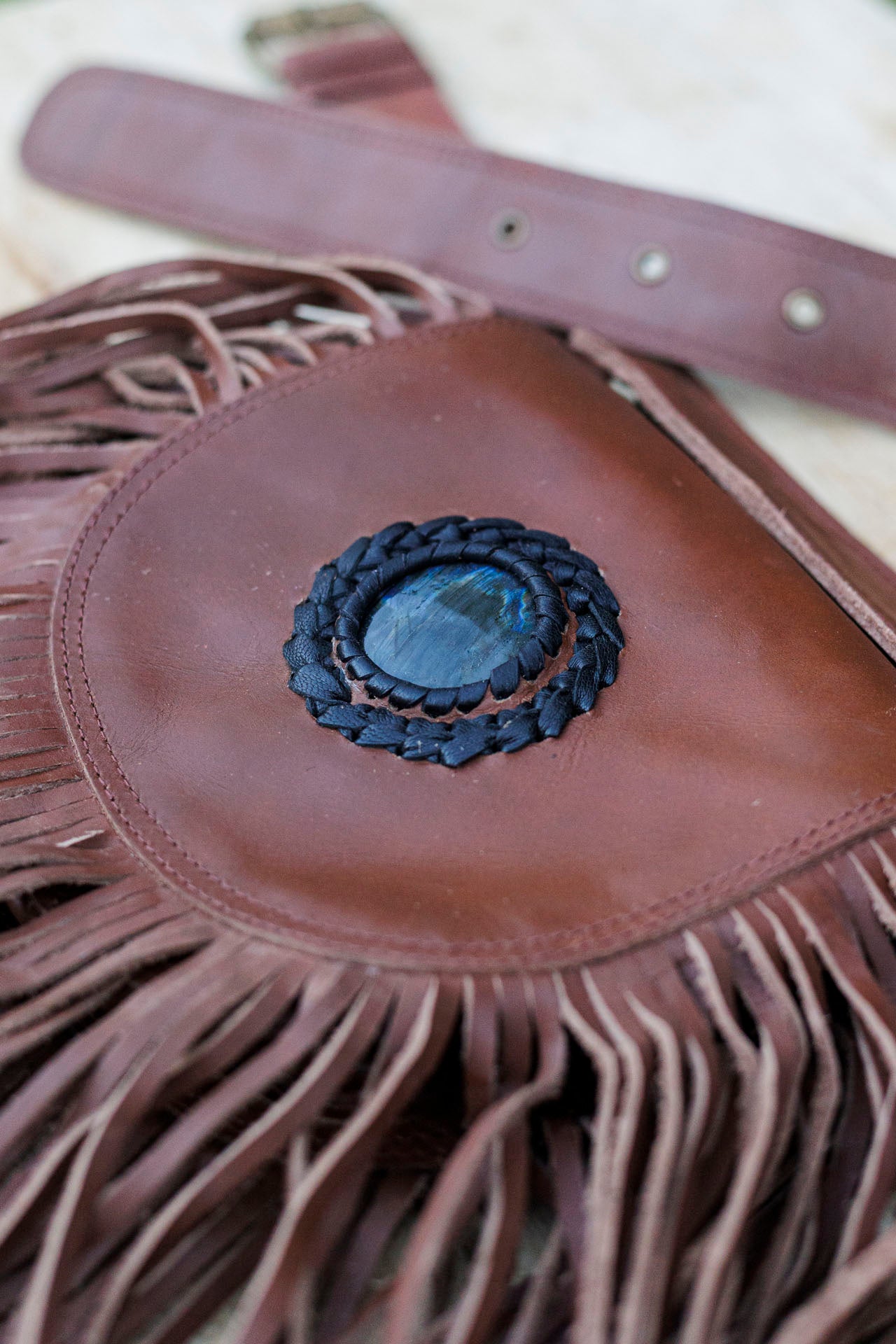 Tassel & Stone Leather Belt Bag