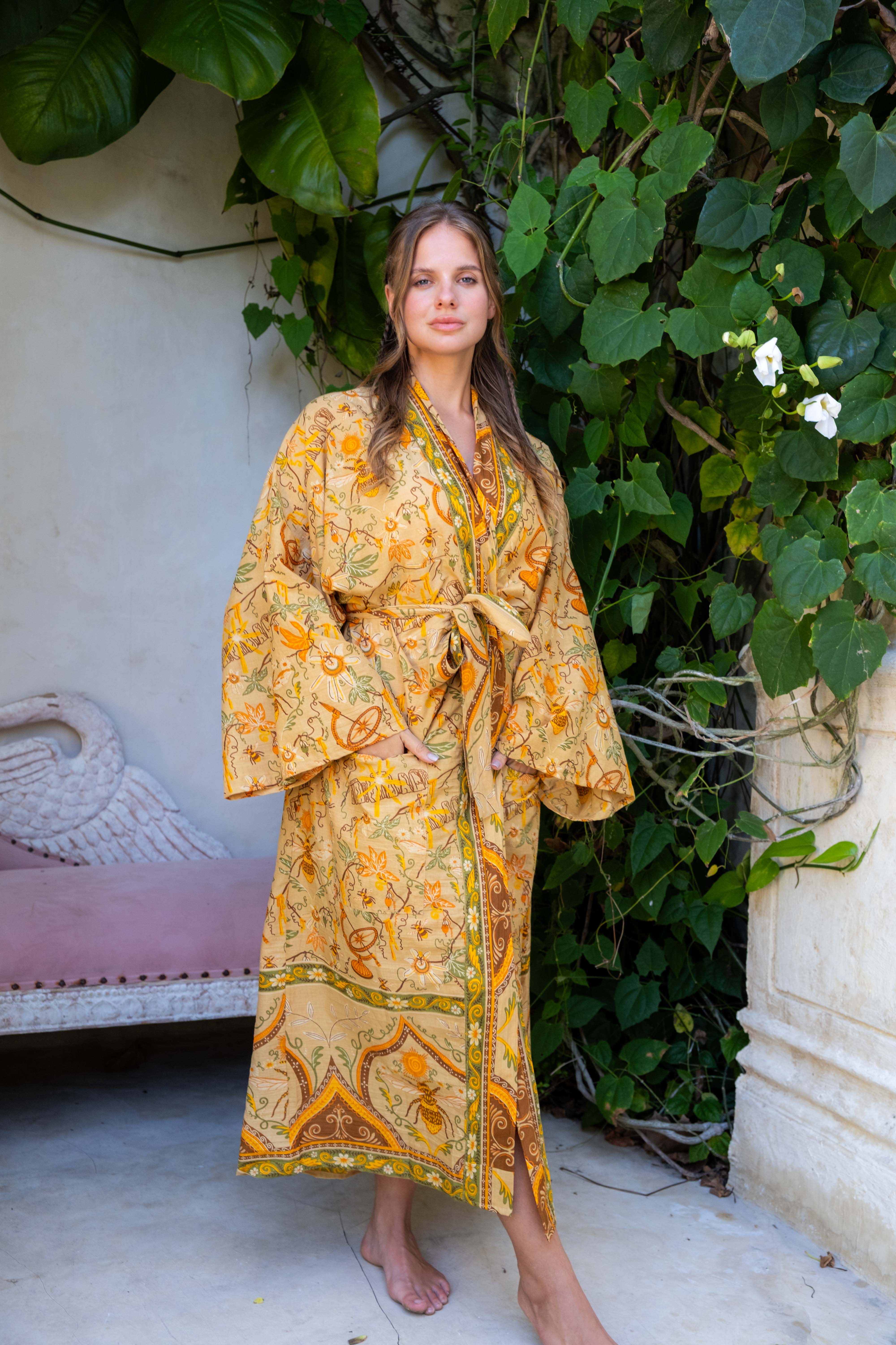 Kimono Robe in Honeycomb