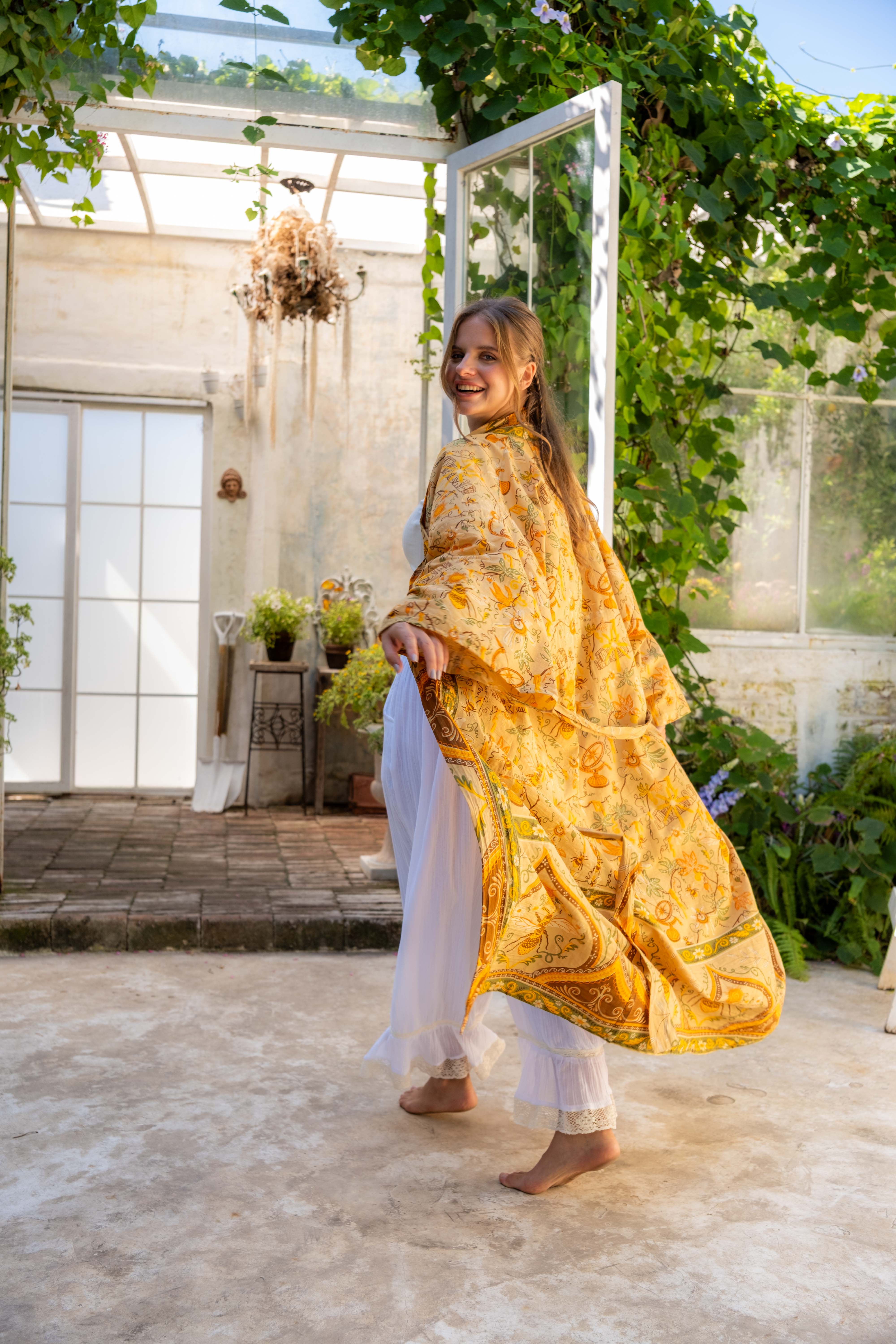 Kimono Robe in Honeycomb