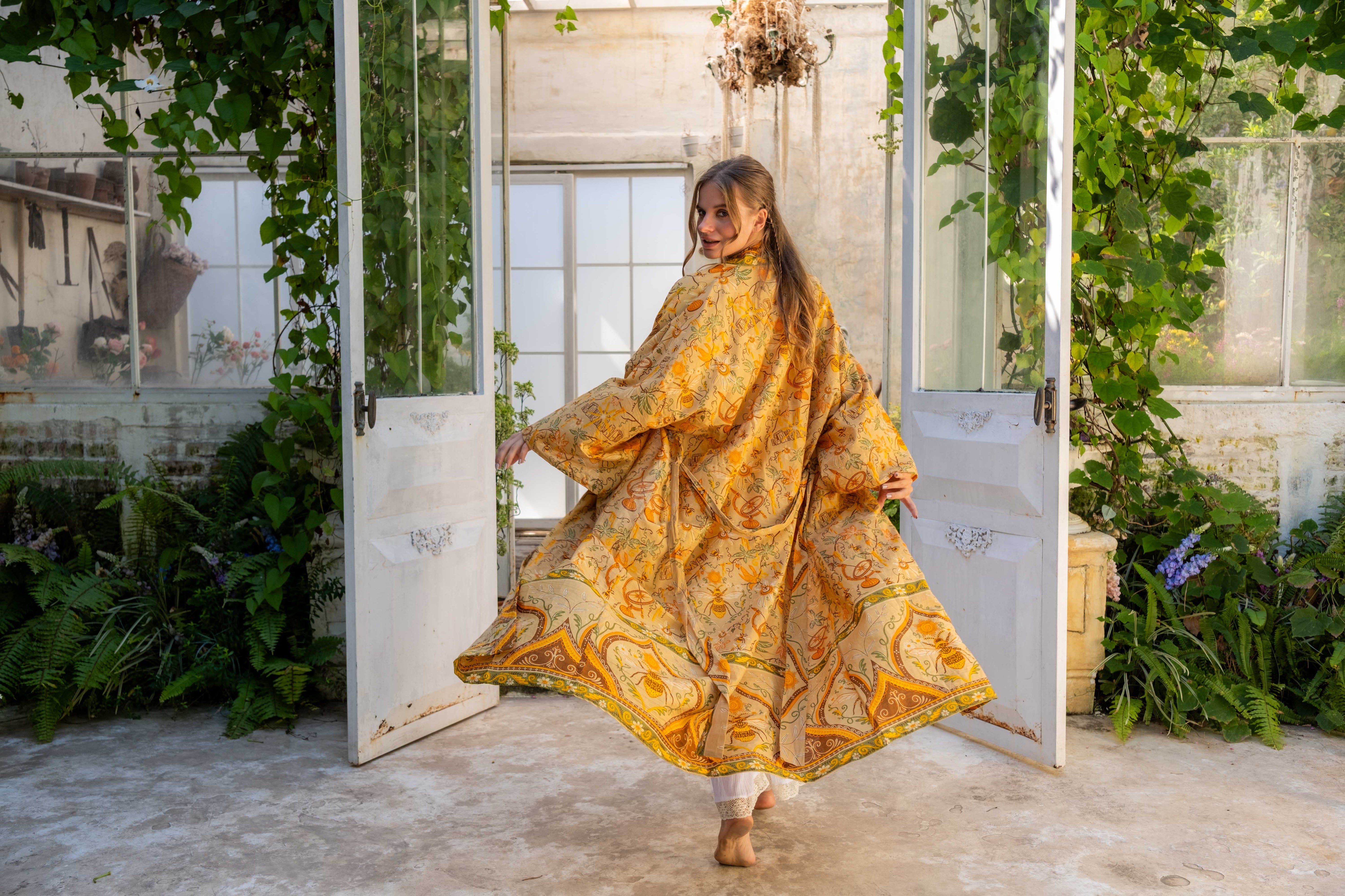 Kimono Robe in Honeycomb