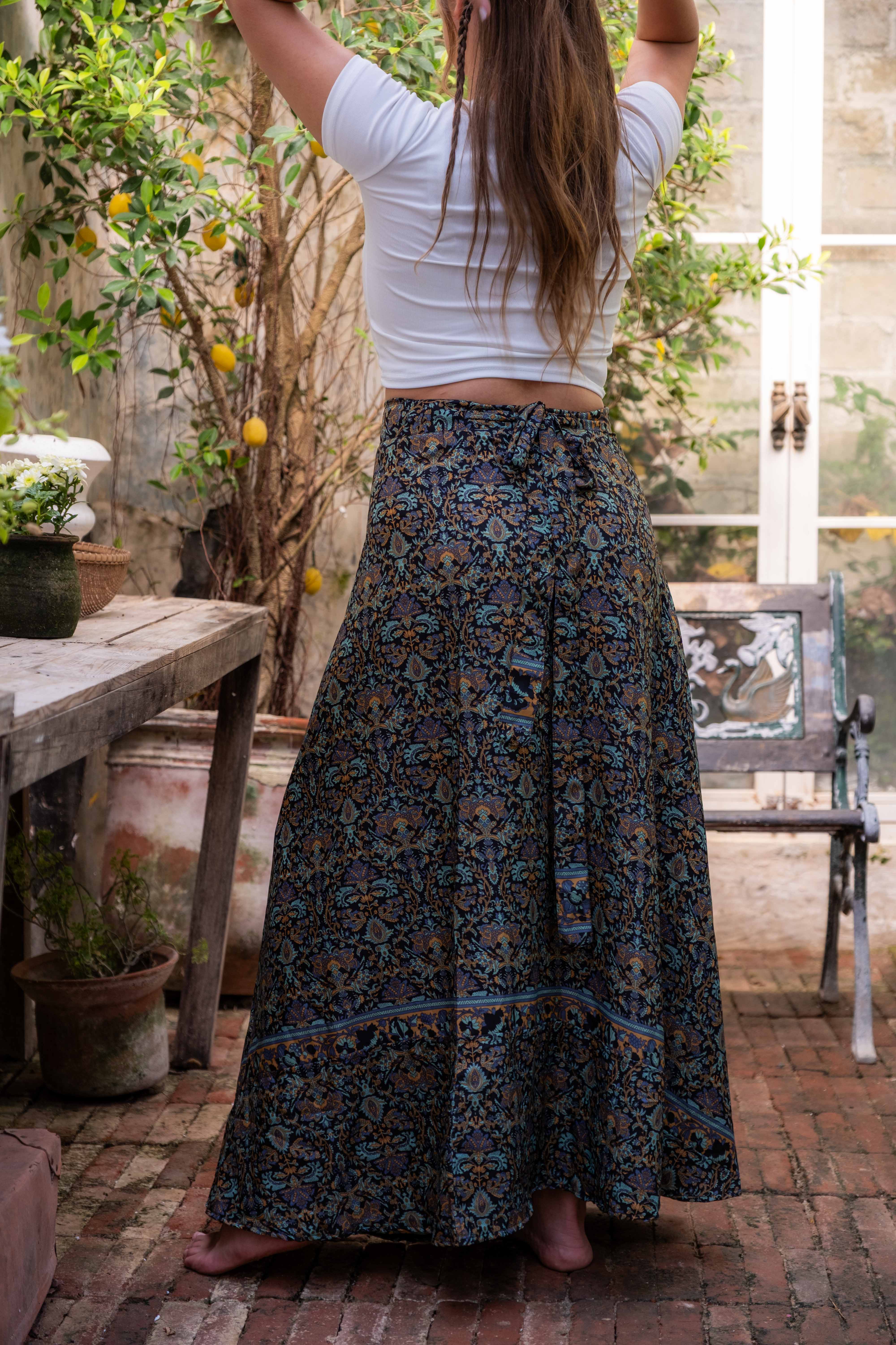 Lapis Wrap Skirt