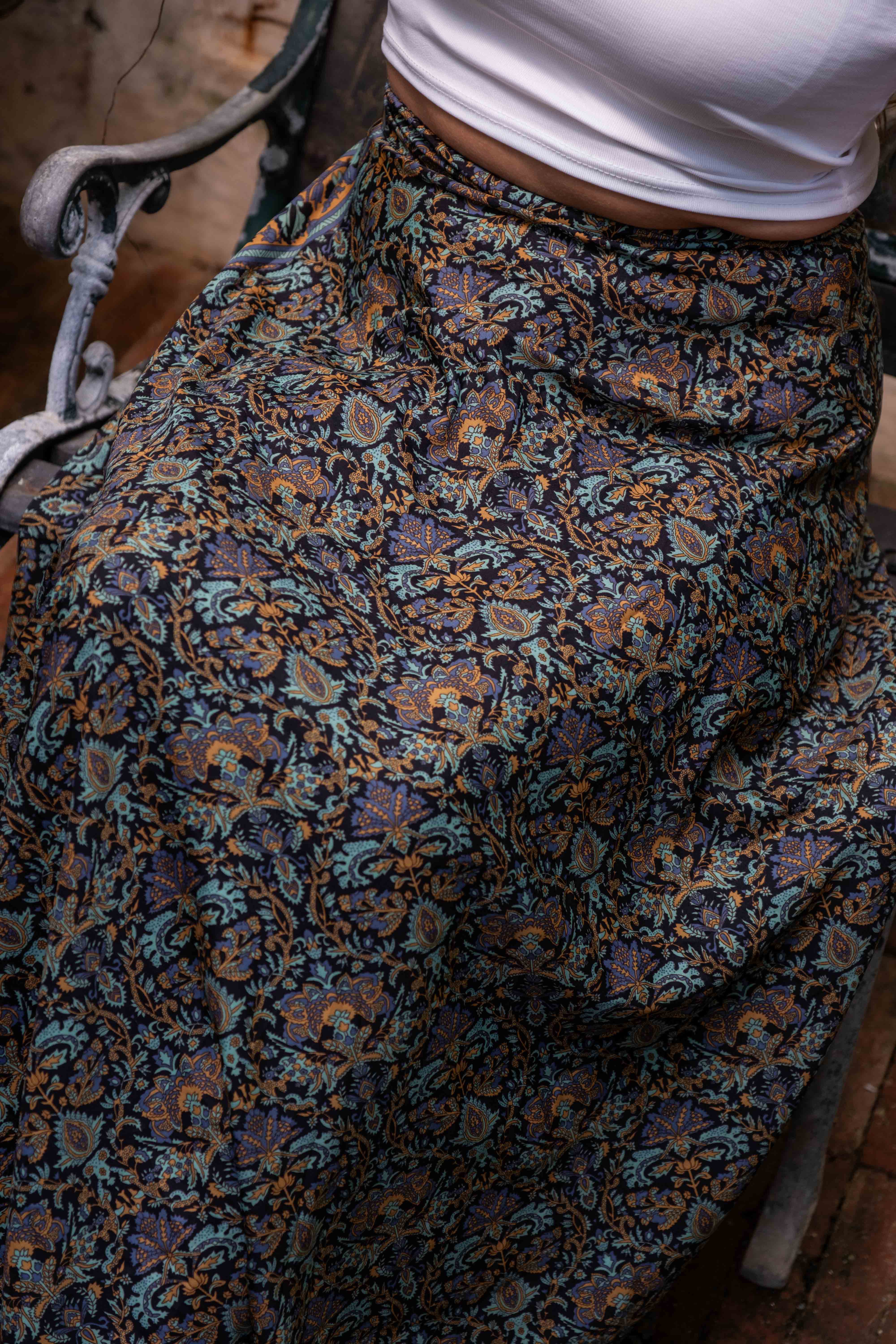 Lapis Wrap Skirt