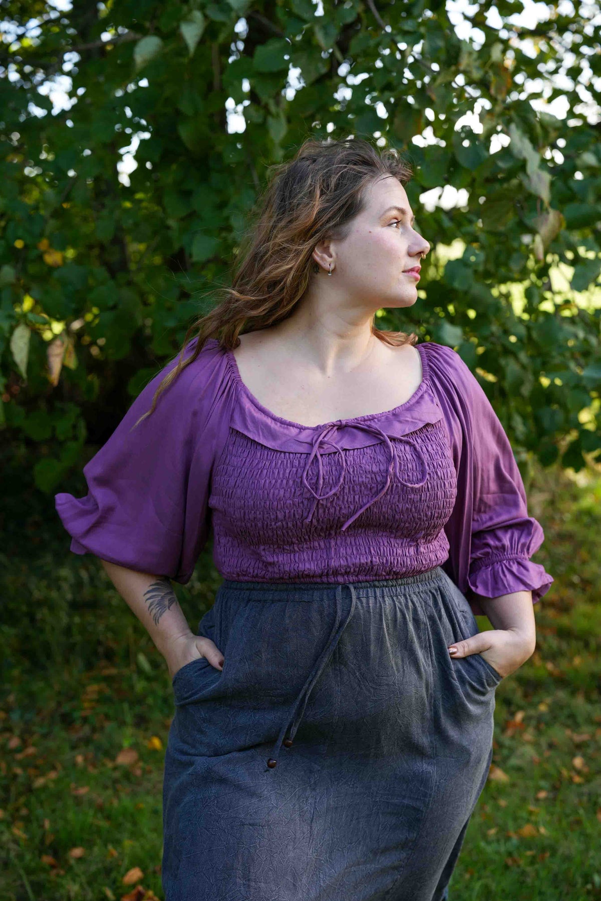 Hedgerow Top in Mulberry