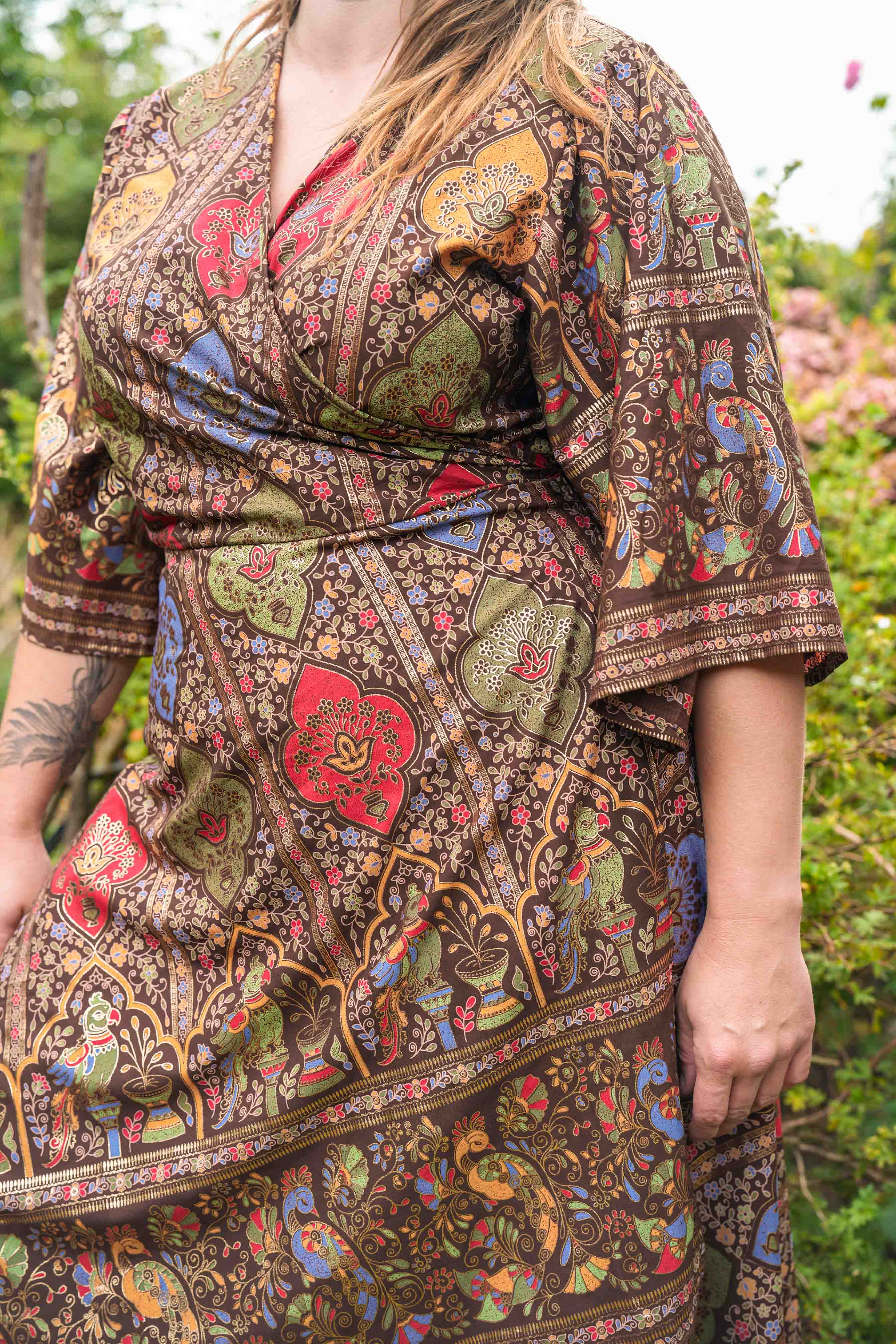 Vintage Brass Wrap Dress