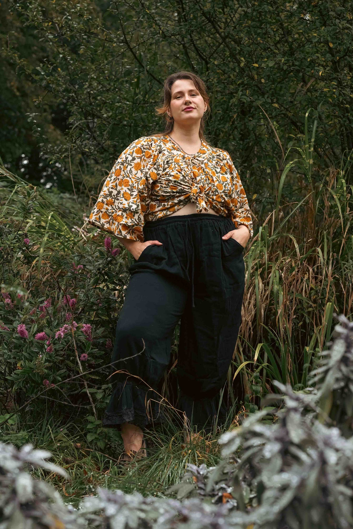 Midnight Marigold Longline Fleetwood Blouse