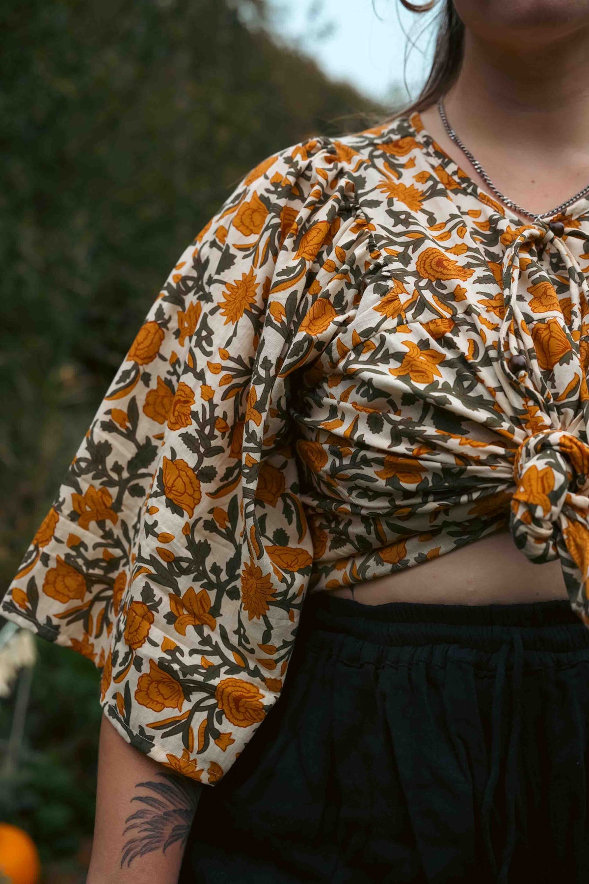 Midnight Marigold Longline Fleetwood Blouse