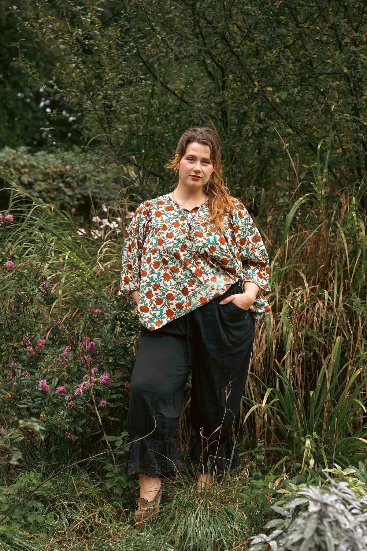 Twilight Poppy Longline Fleetwood Blouse