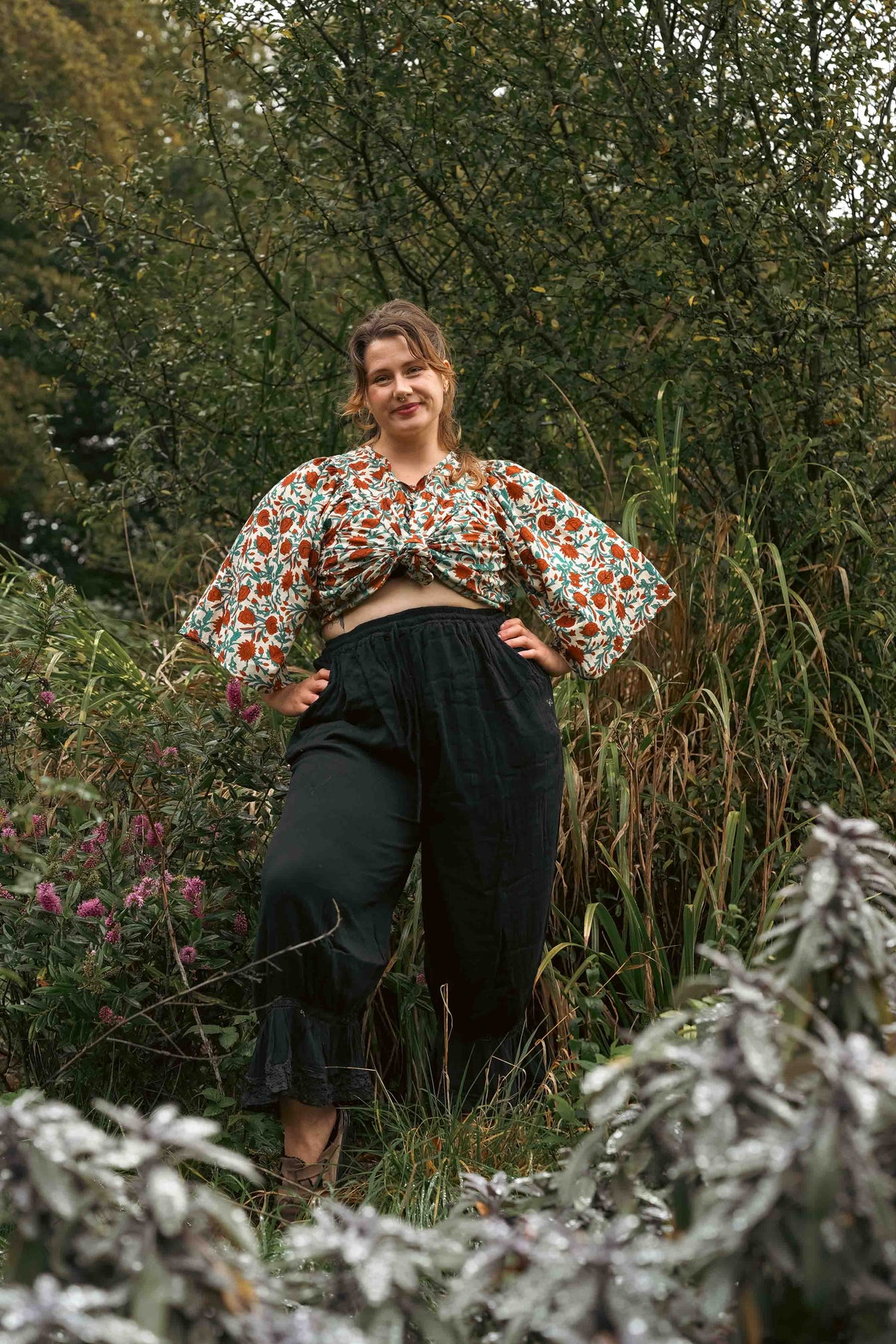 Twilight Poppy Longline Fleetwood Blouse