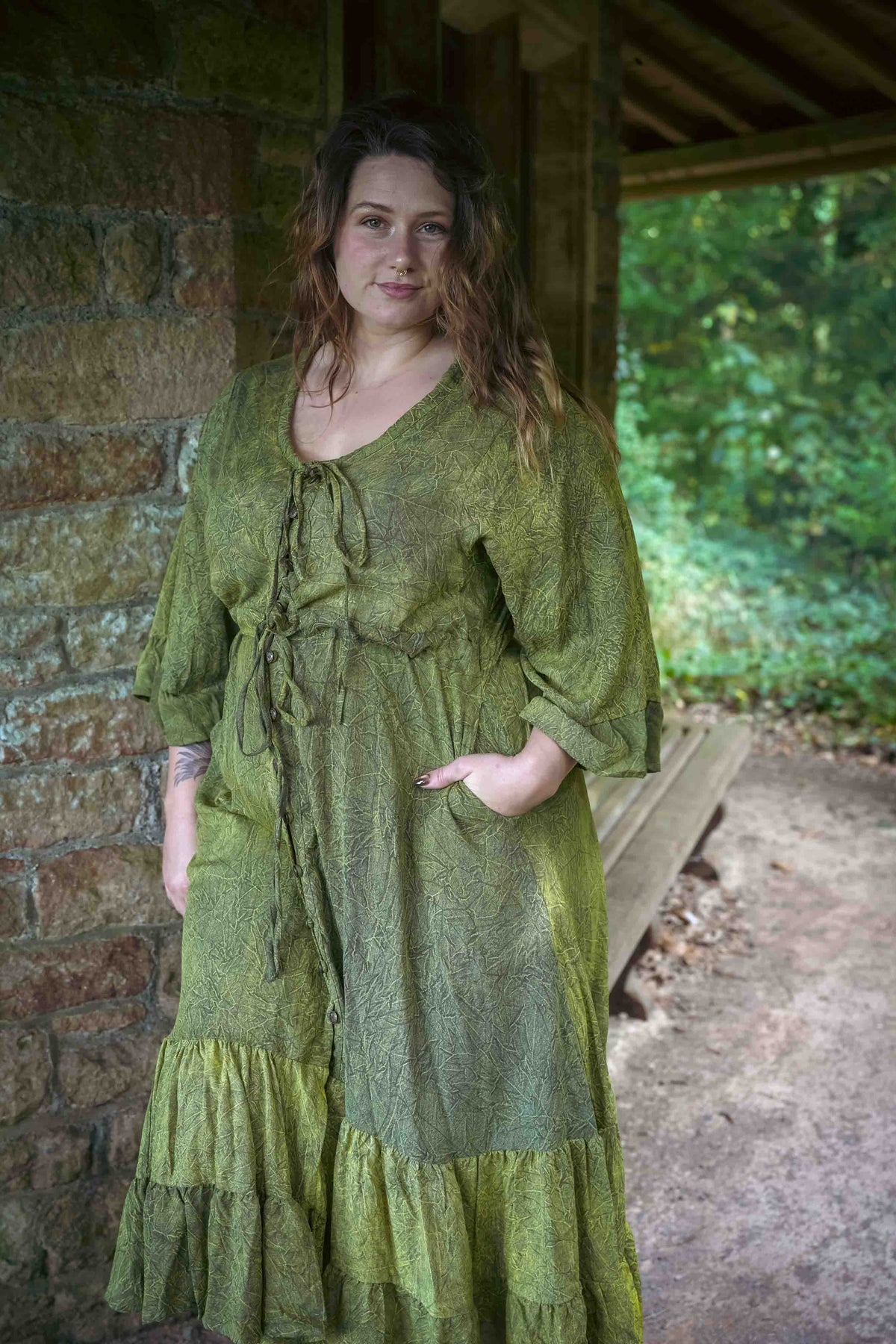 Sabrina Dress in Moss
