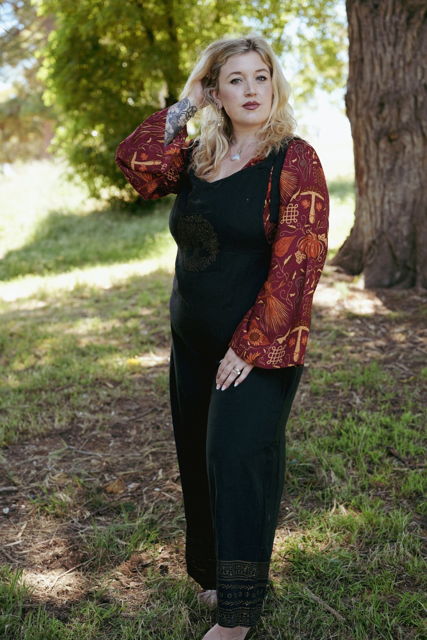 Tree of Life Dungarees - Black