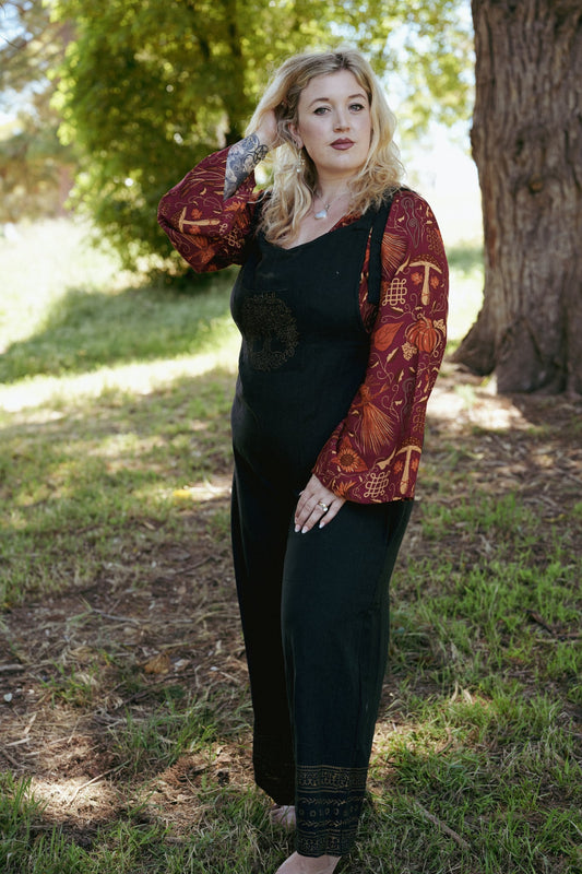 Tree of Life Dungarees - Black