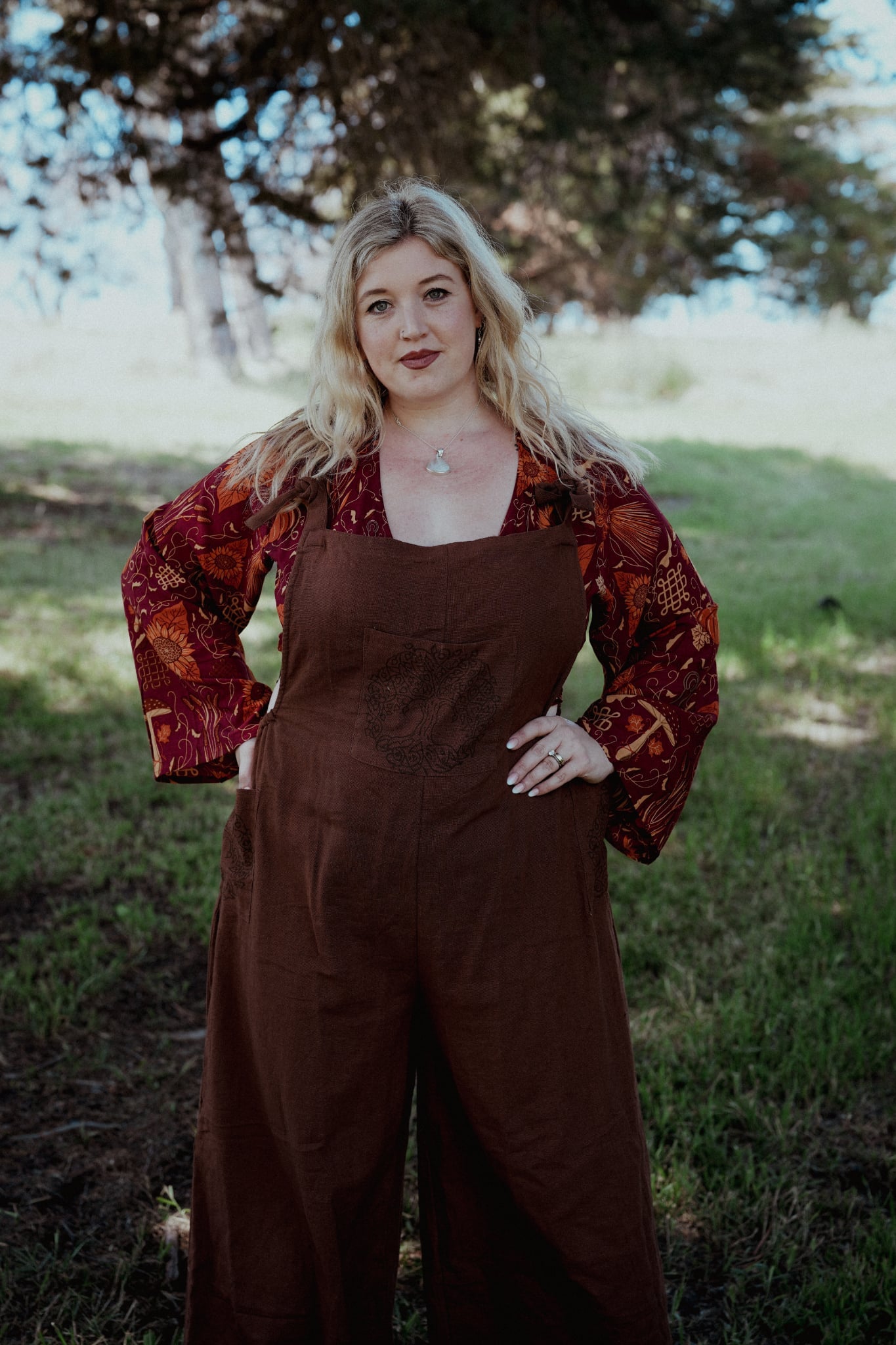 Tree of Life Dungarees - Brown