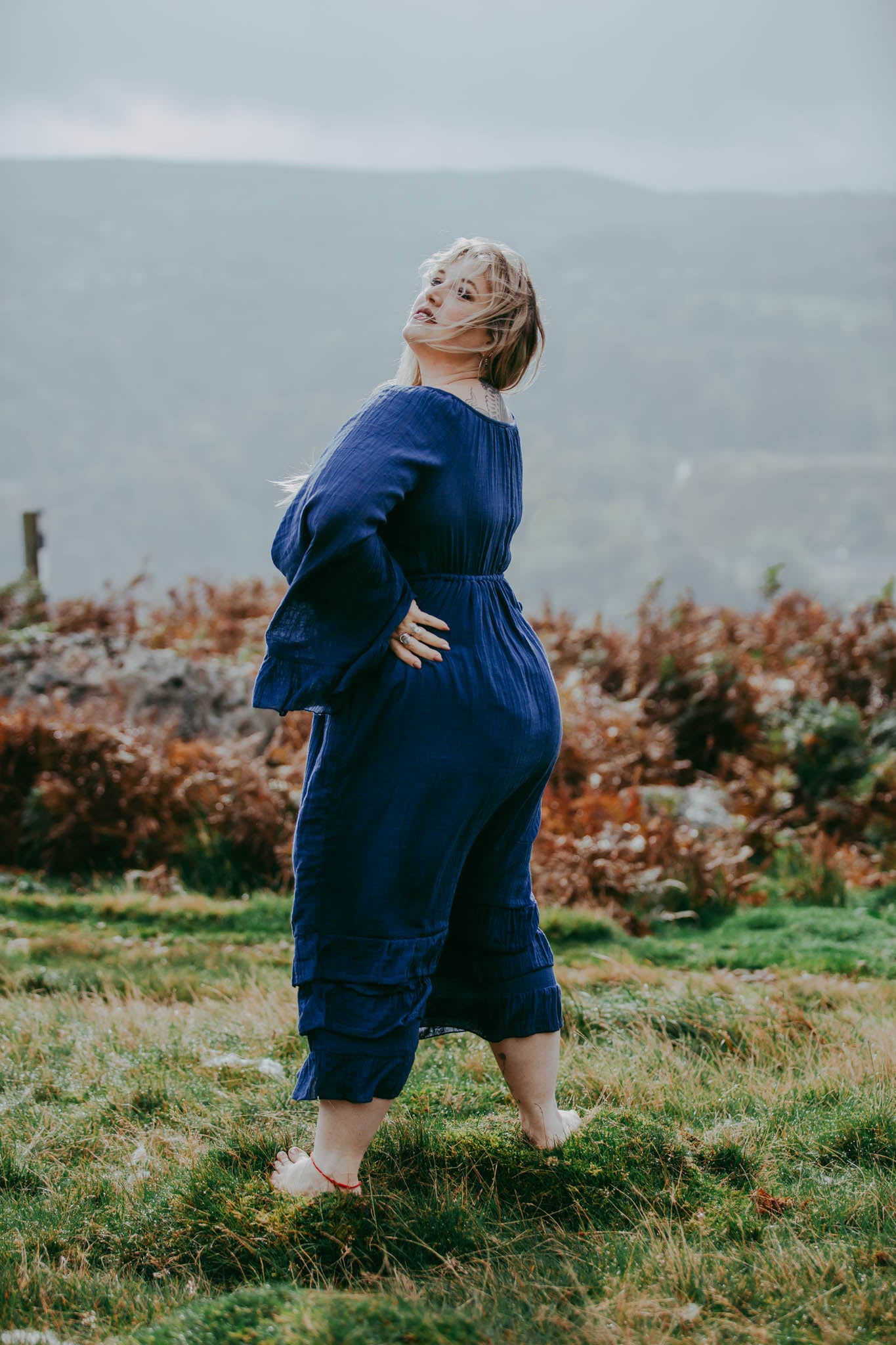 Valkyrie Dress in Natural Blue