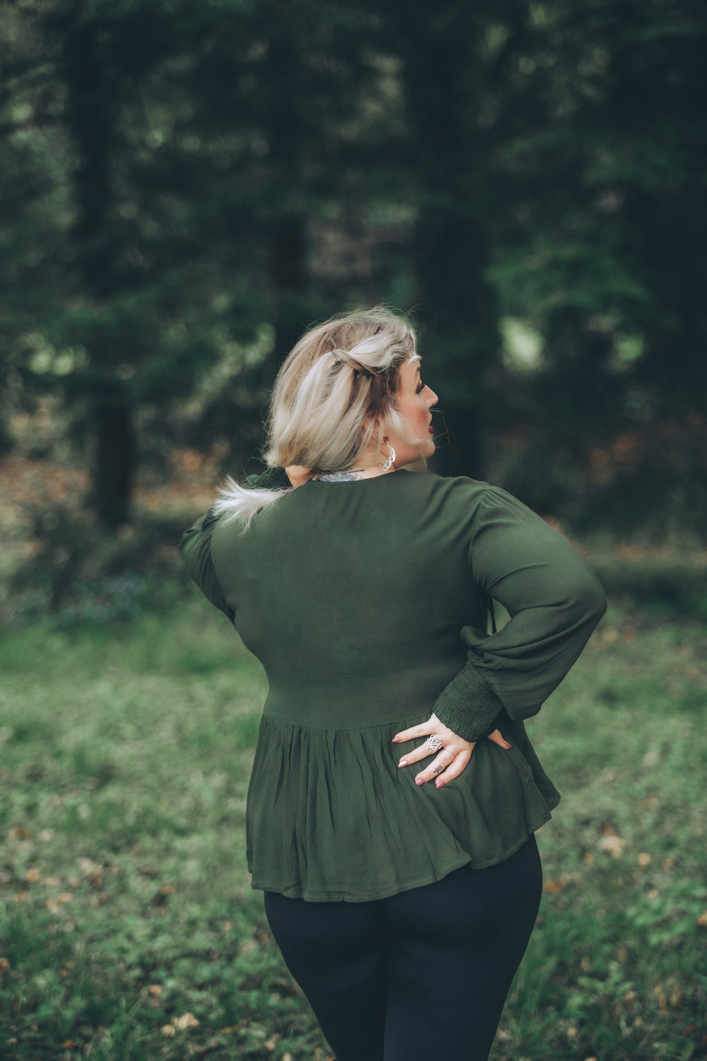 Trinity Blouse in Forest Green