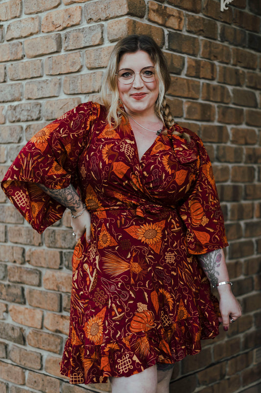 Shortie Wrap Dress in Mabon