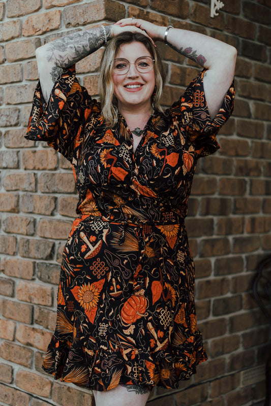 Shortie Wrap Dress in Samhain