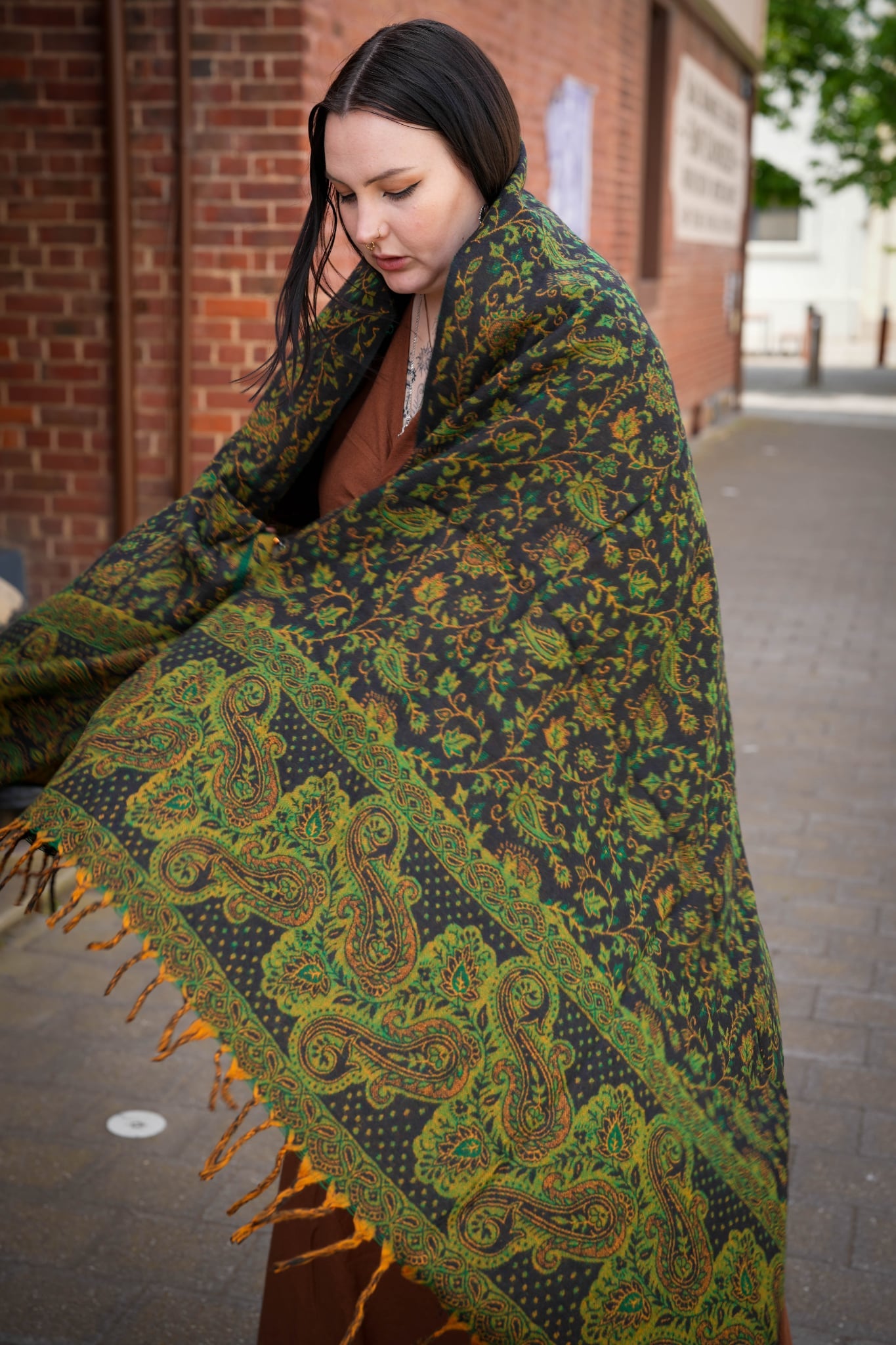 Cedarwood Pashmina Shawl