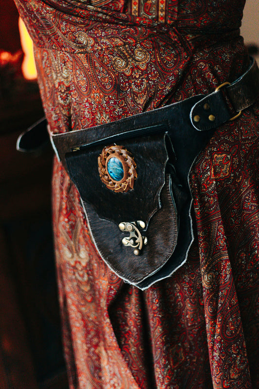Talisman Leather Belt Bag - Labradorite