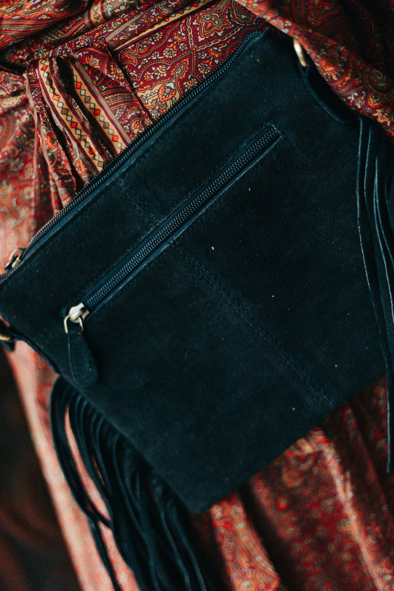 Wildflower Embossed Suede Bag