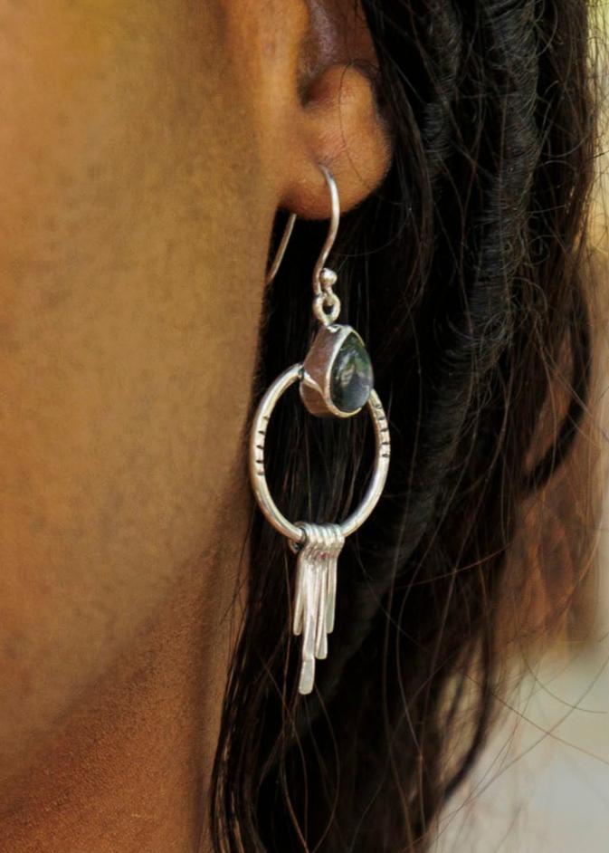 Circle Stone Earrings