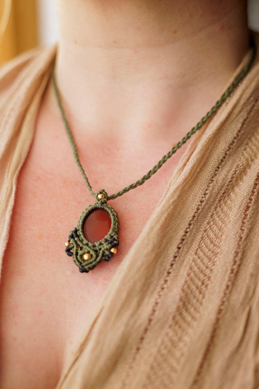 Woven Carnelian Necklace