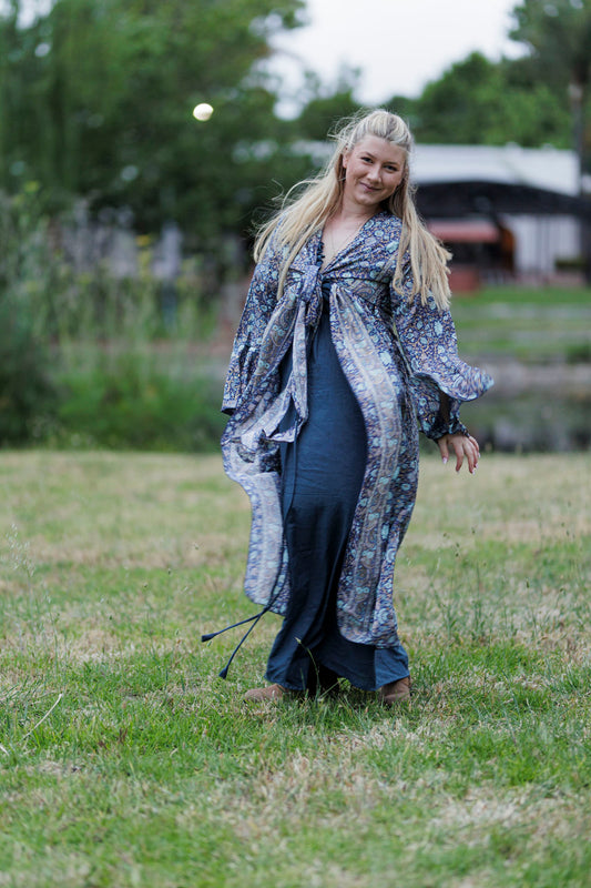 Winter Flower Duster Kimono