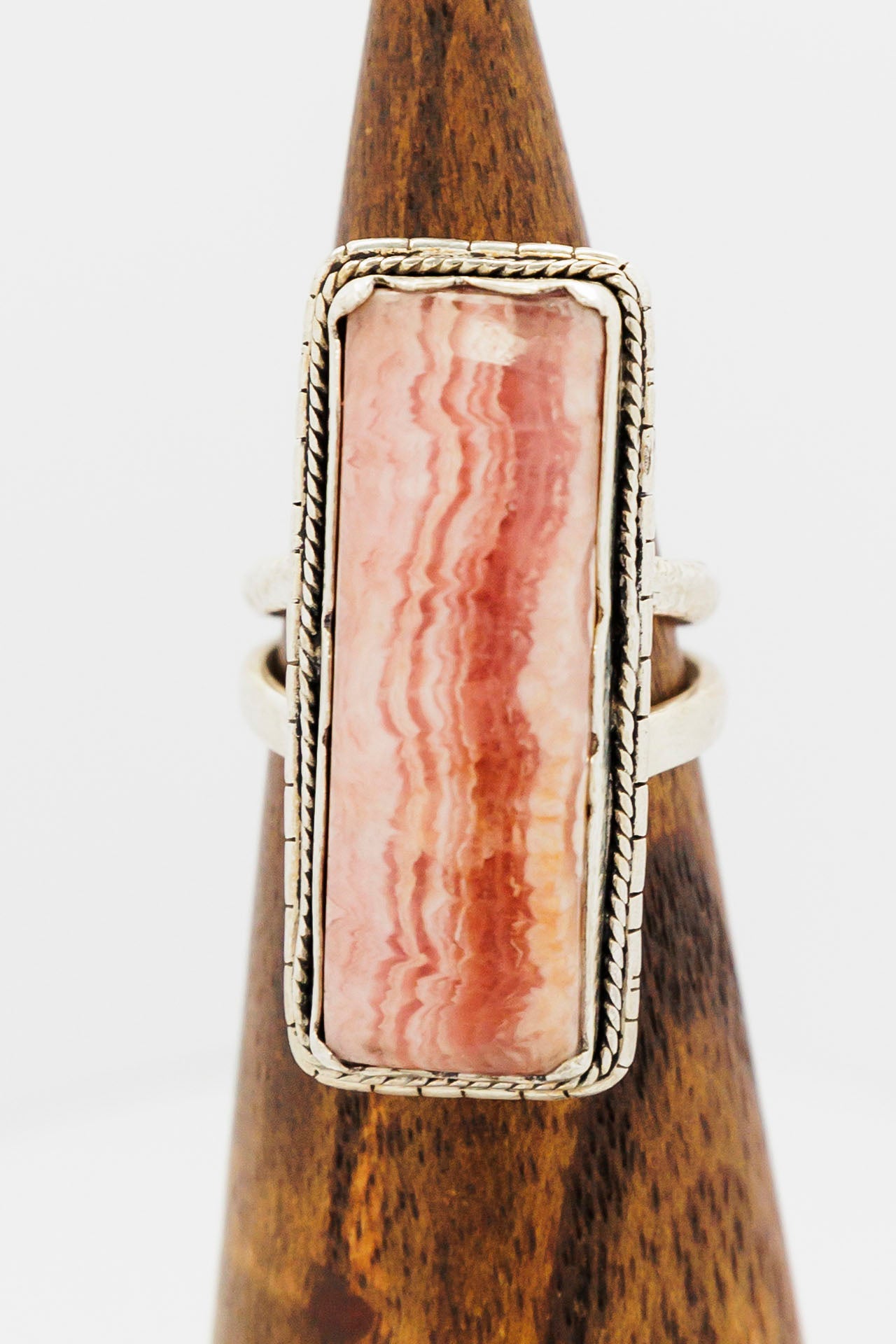 Rodochrosite Pink Jasper Ring (Size O)