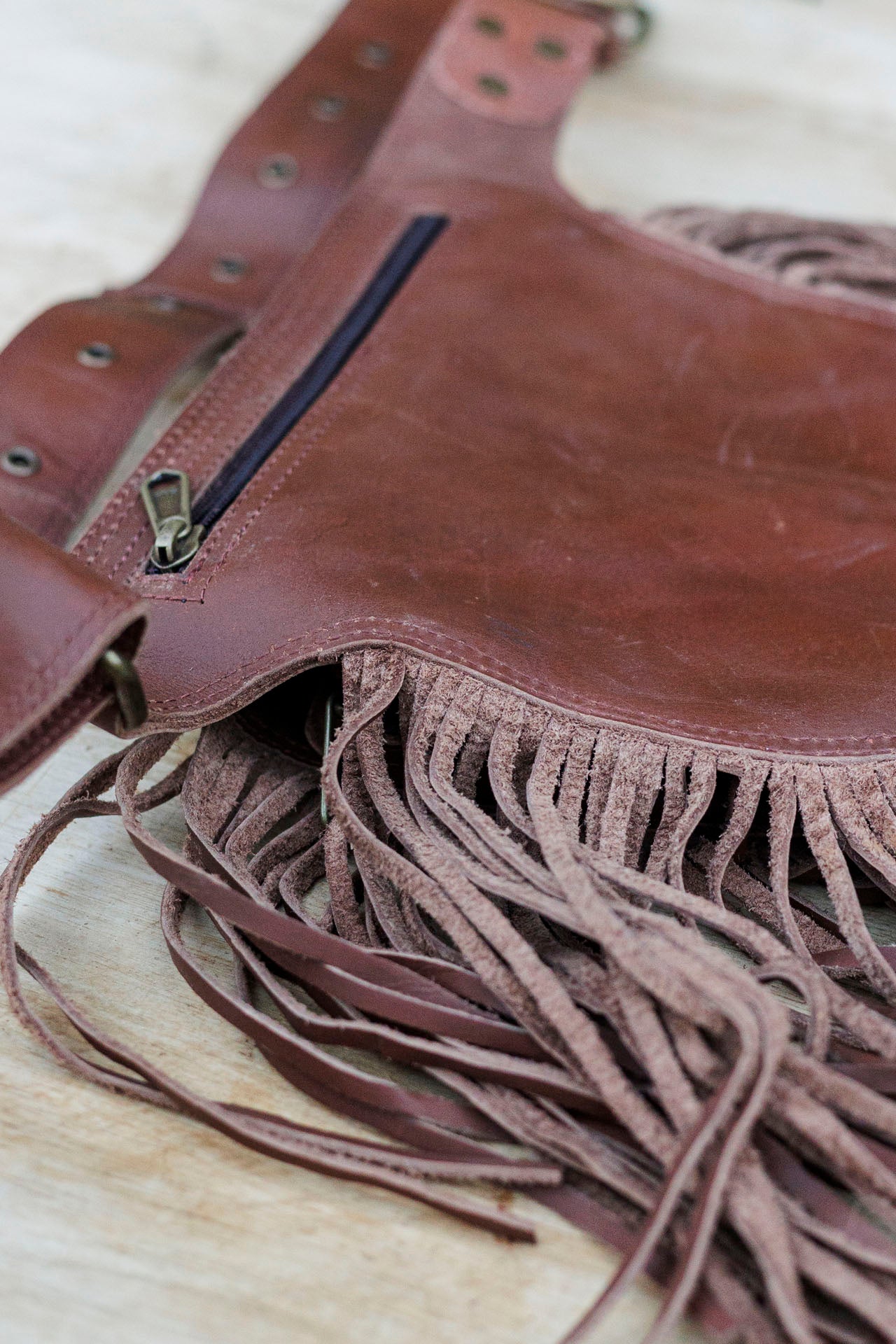 Tassel & Stone Leather Belt Bag