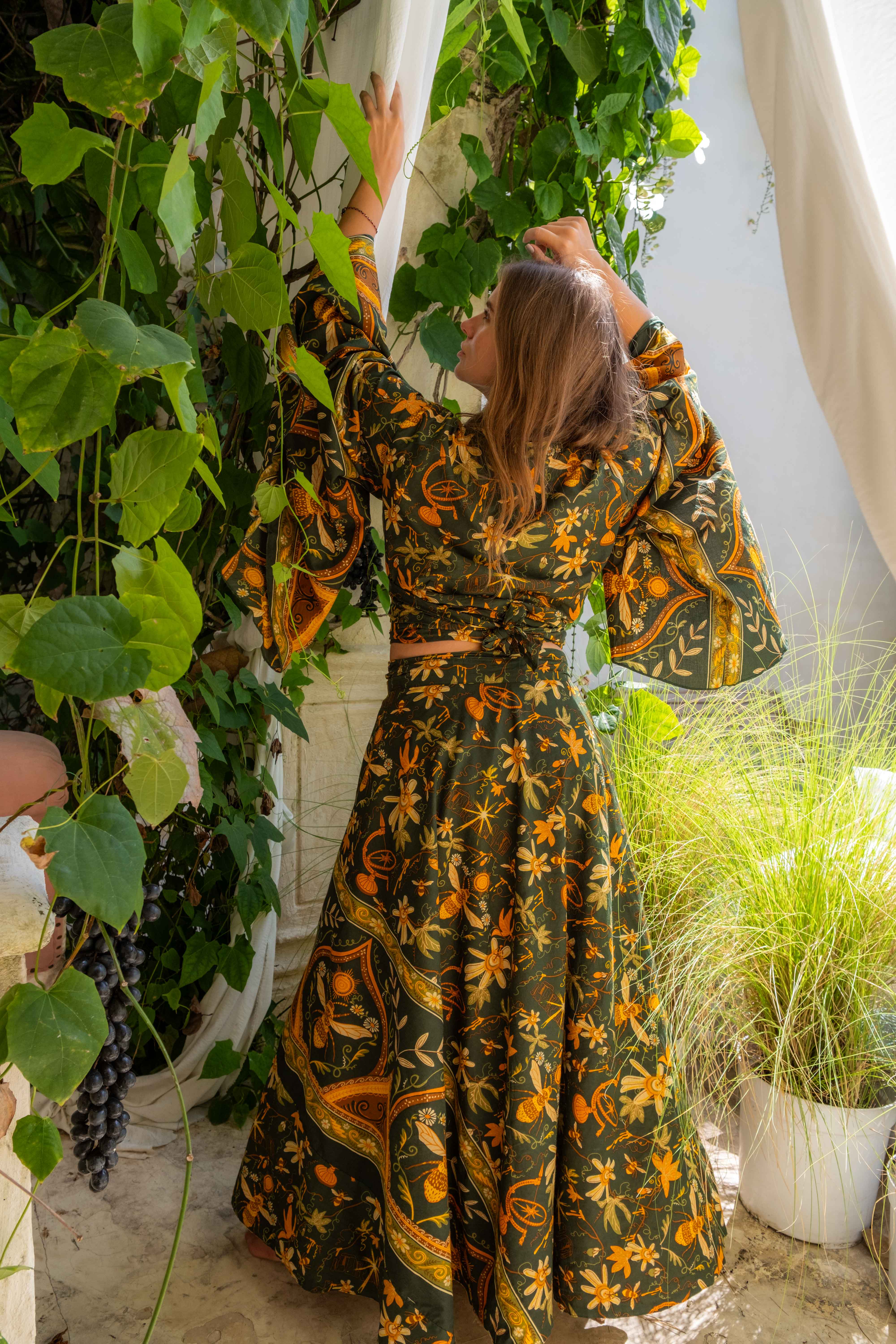 Wrap Crop Top in Bloom