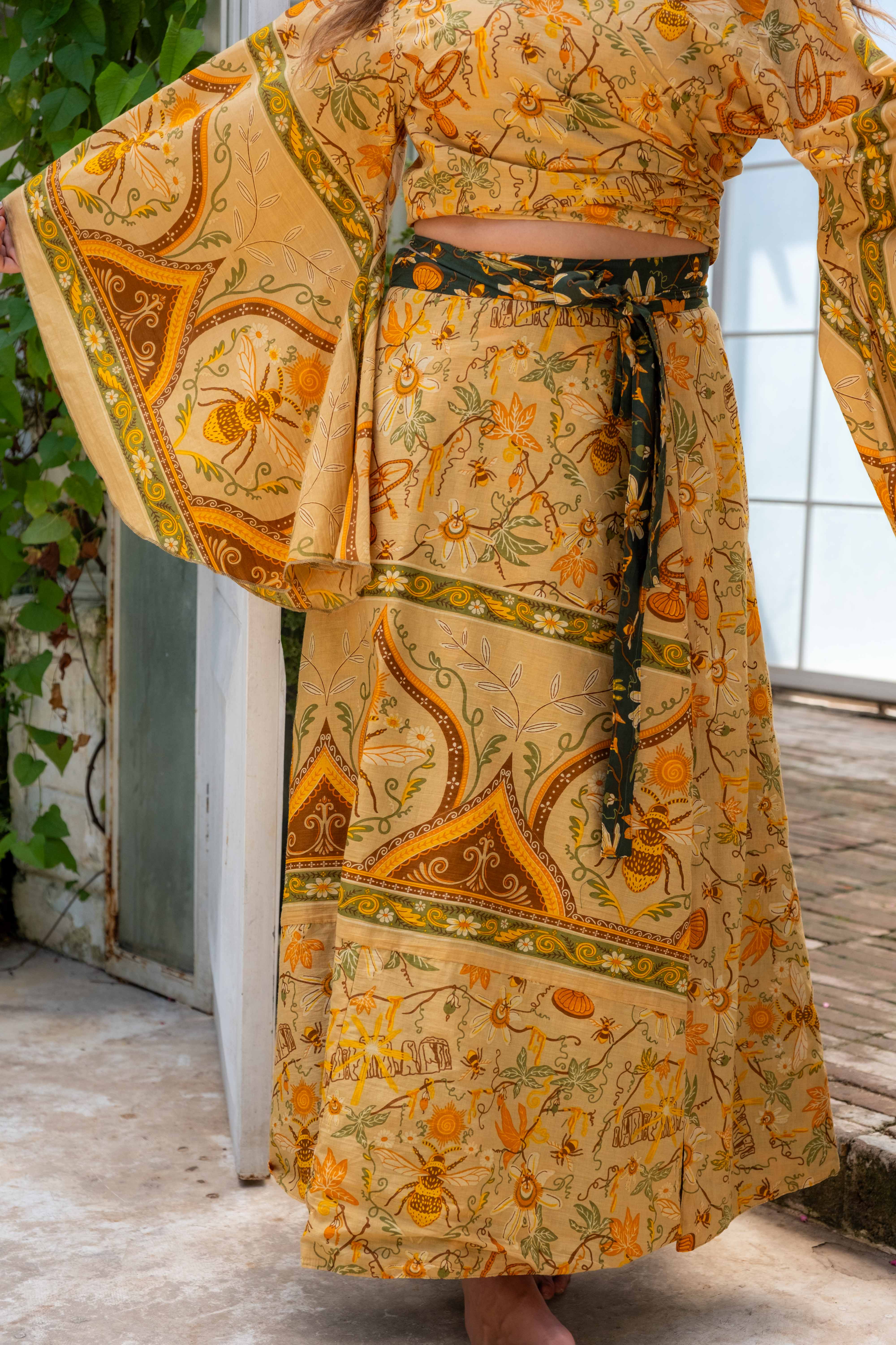 Reversible Cotton Wrap Skirt