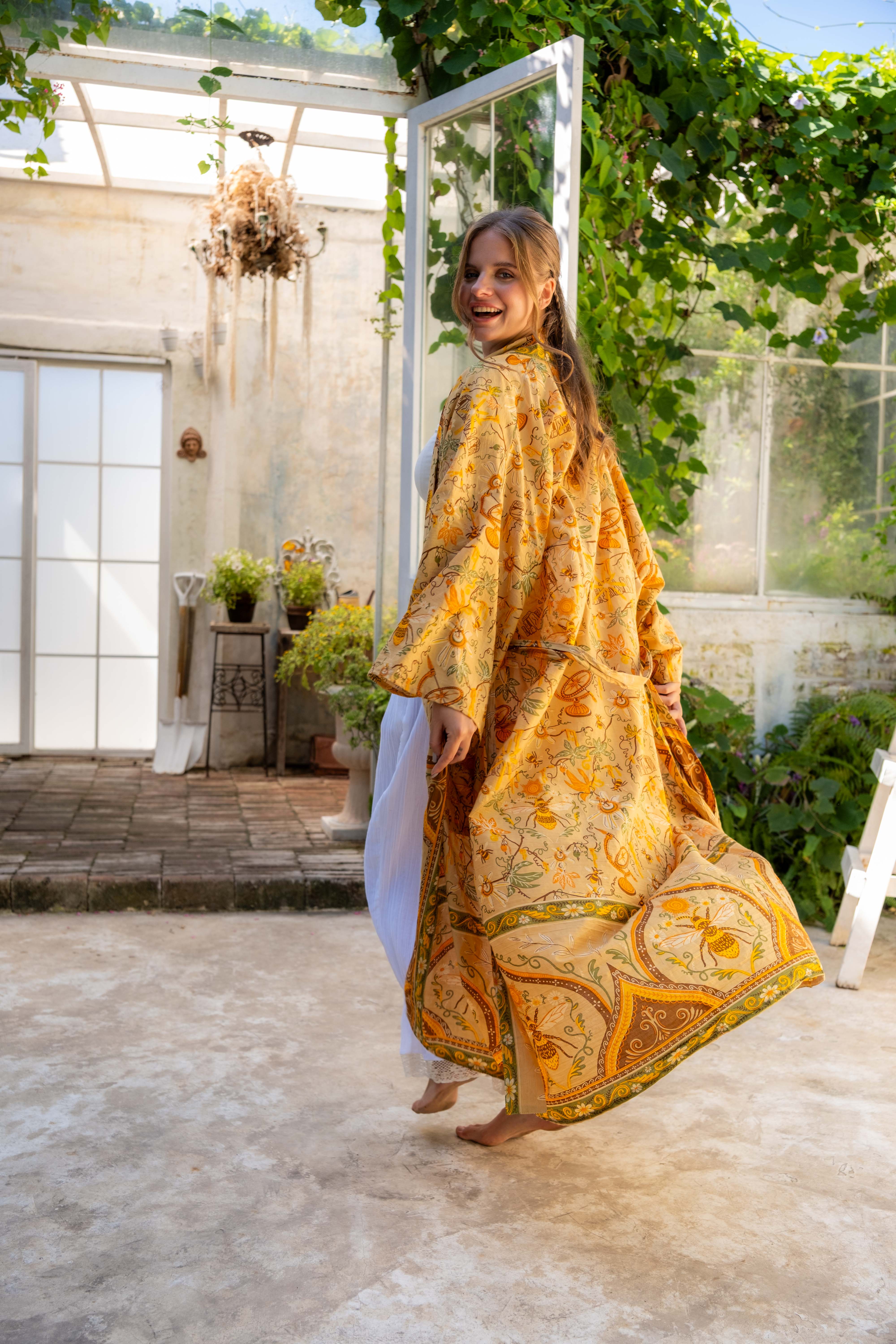 Kimono Robe in Honeycomb