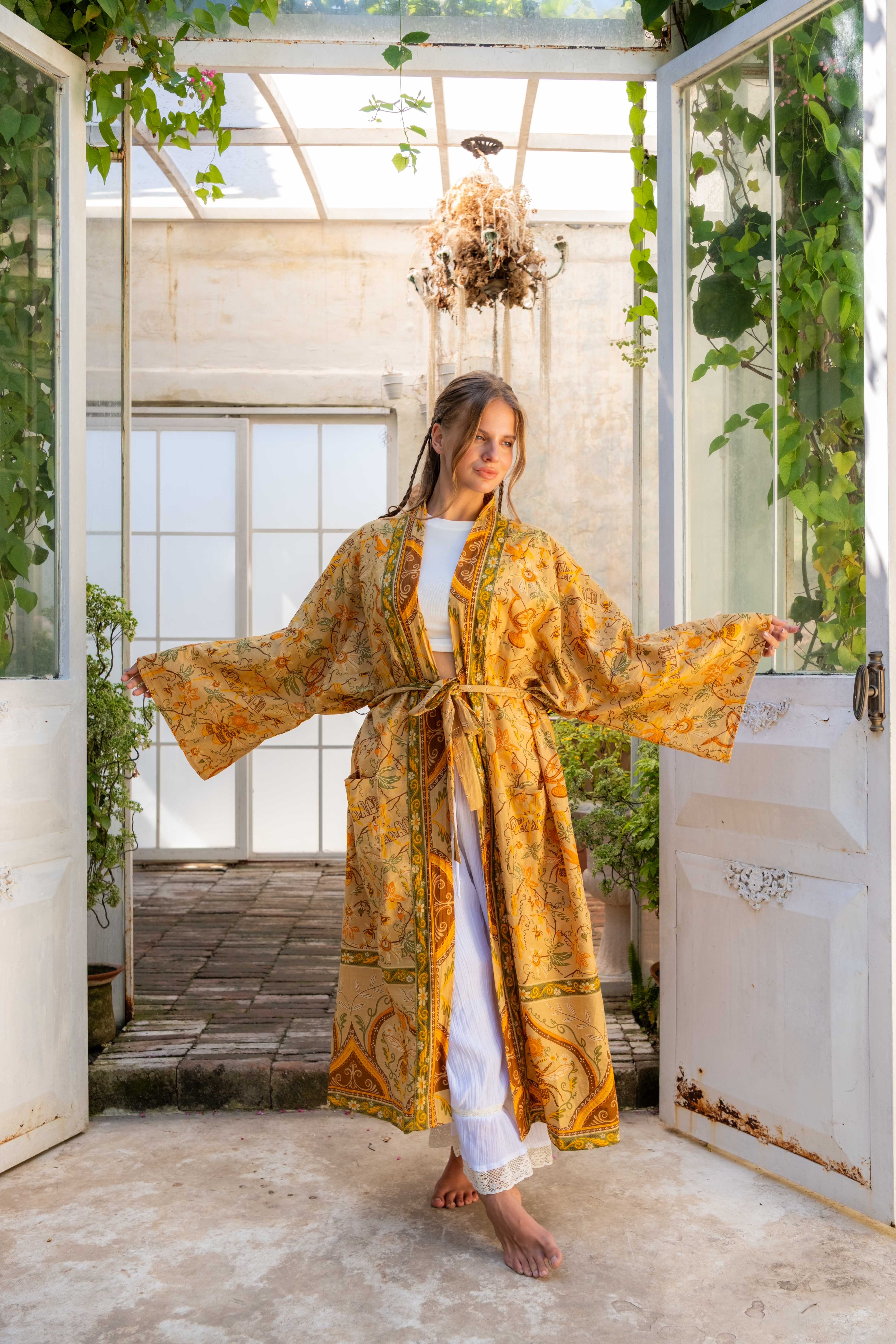 Kimono Robe in Honeycomb