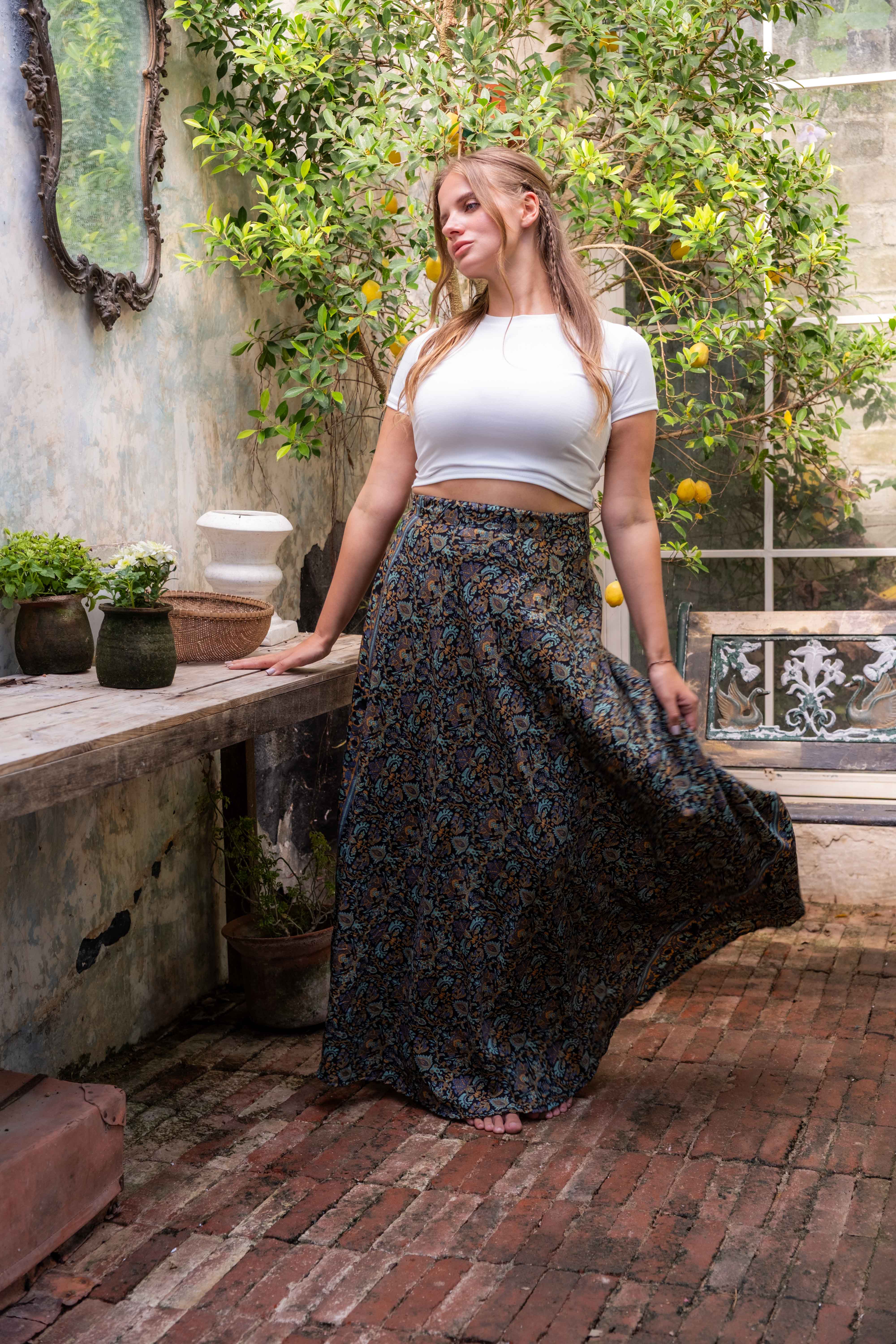 Lapis Wrap Skirt