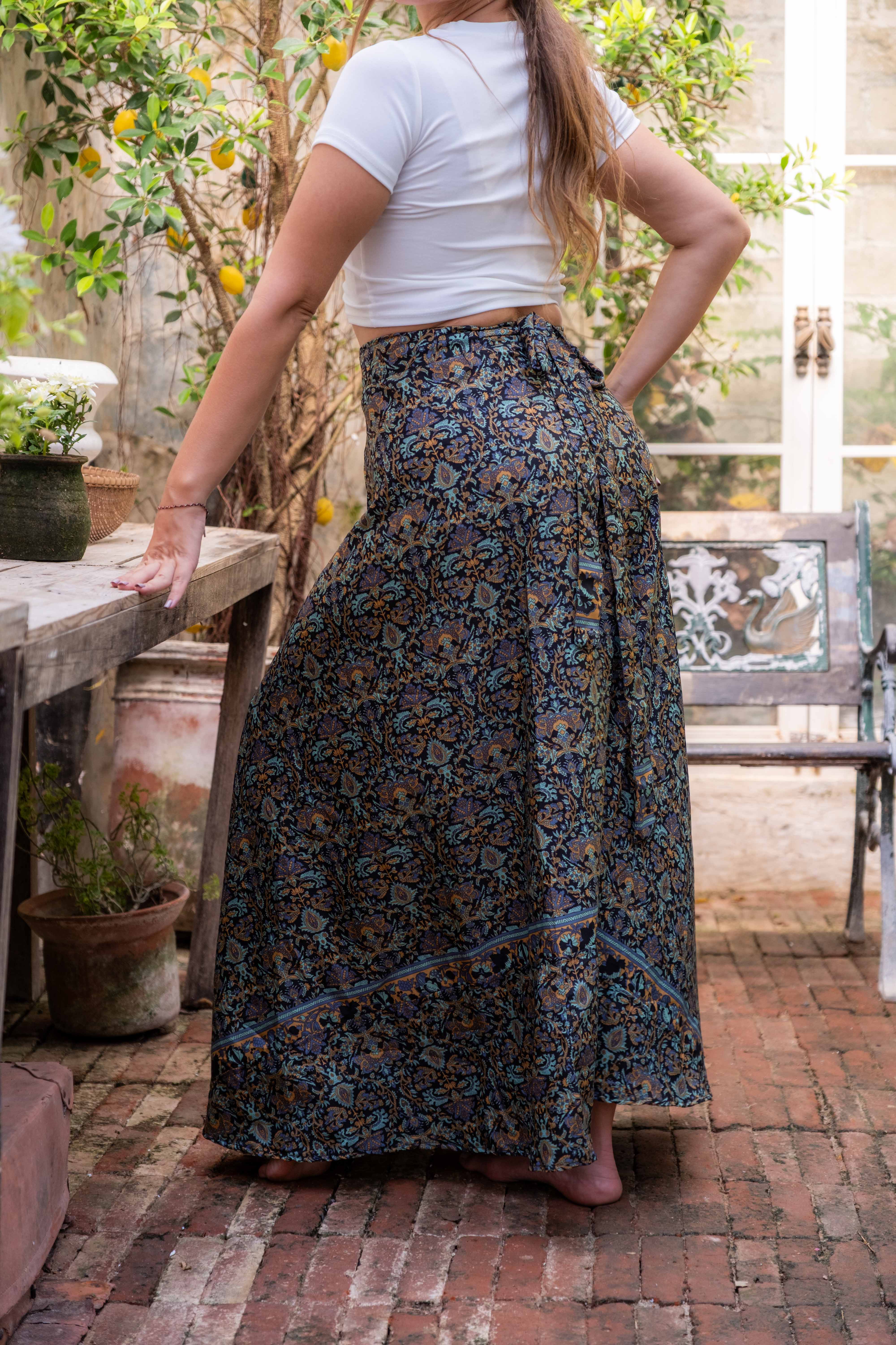 Lapis Wrap Skirt