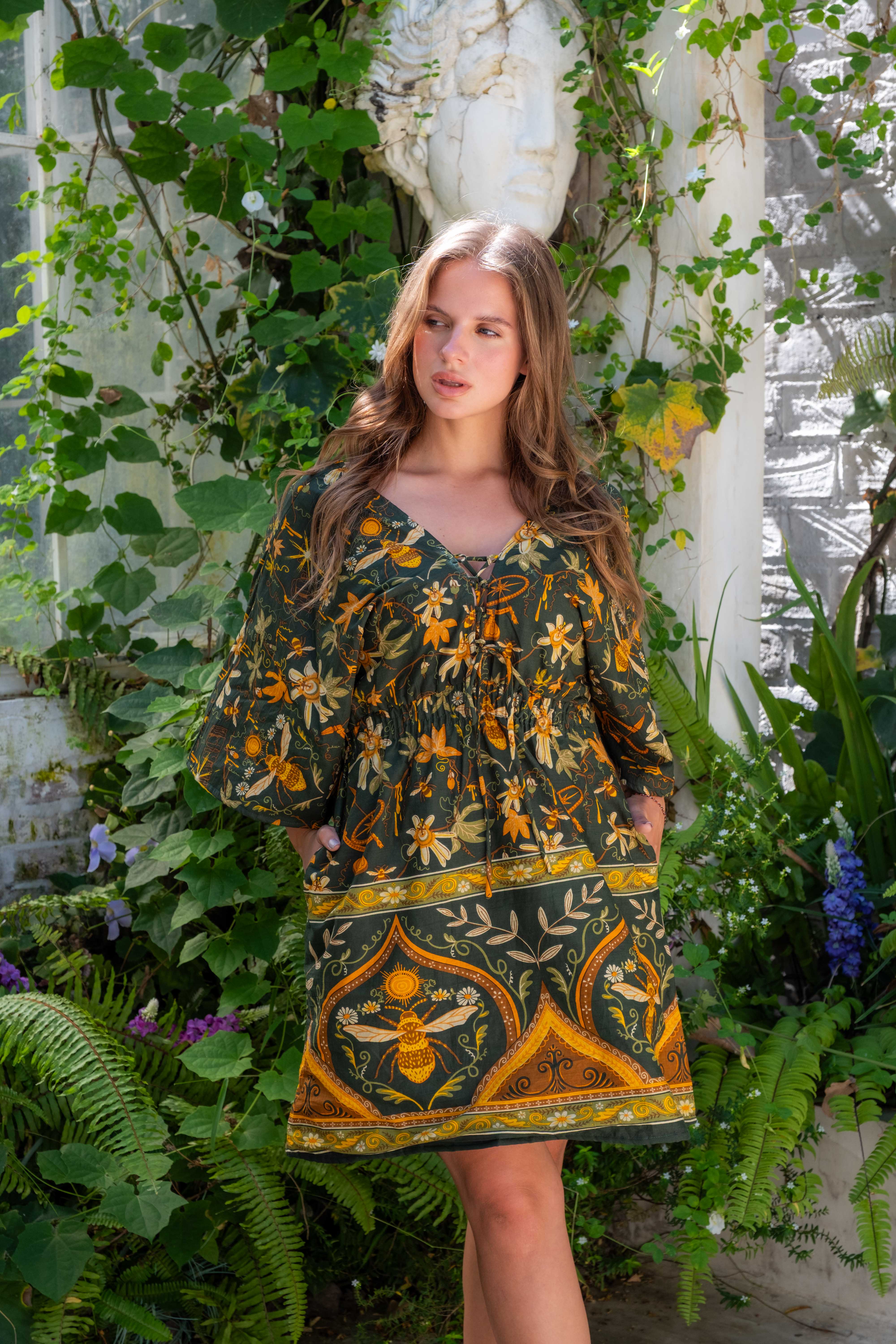 Ivy Kaftan Shortie Dress in Bloom