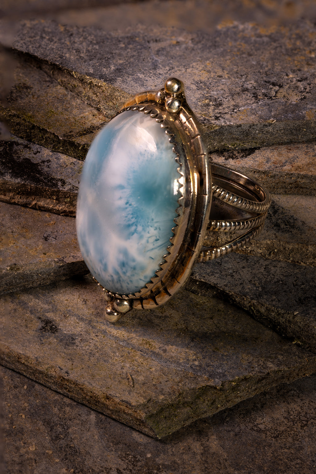 Larimar and Silver ring