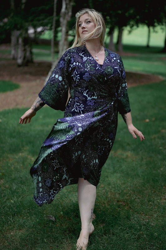 The Longest Night Wrap Dress in Solstice
