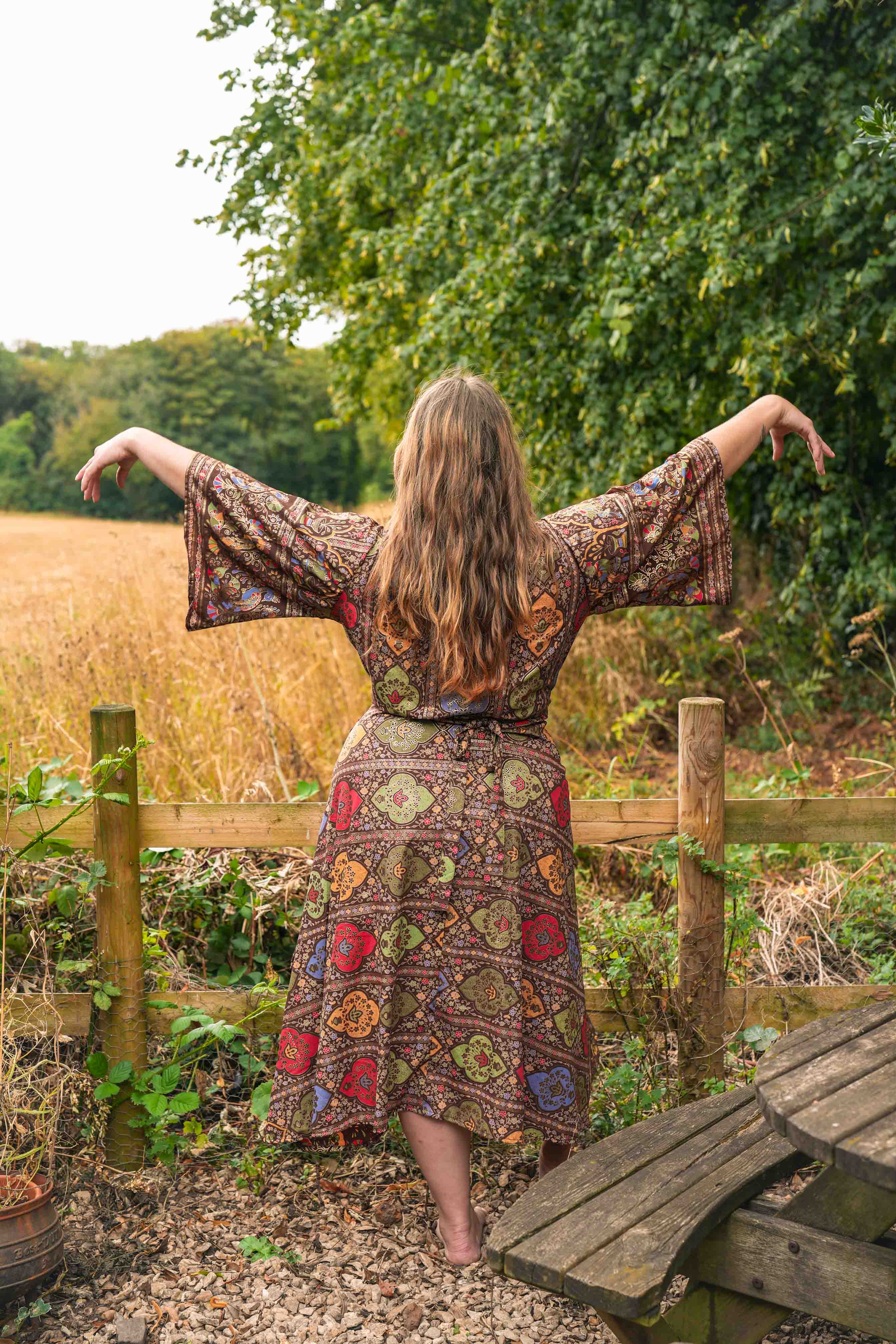 Vintage Brass Wrap Dress