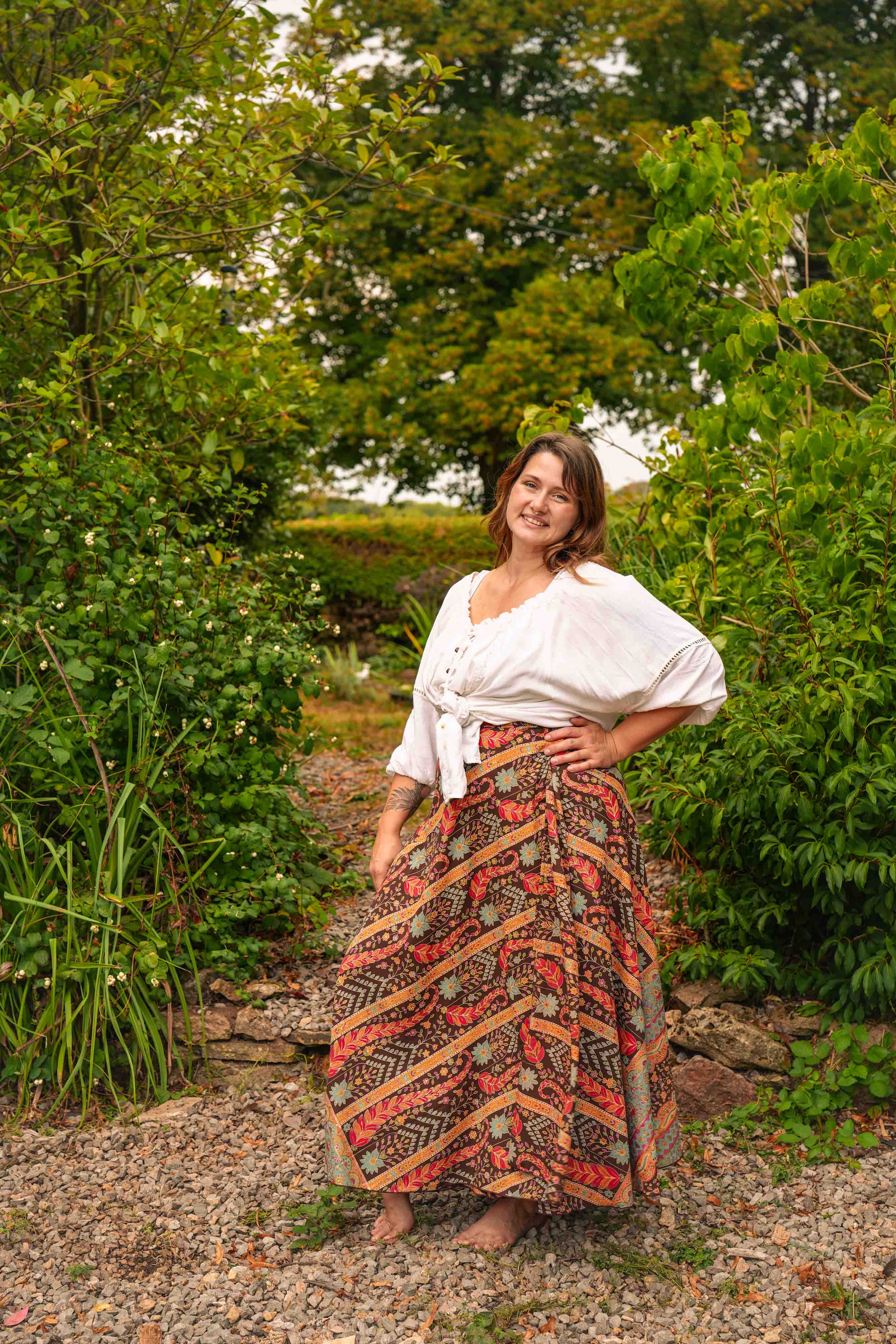 Paisley Brass Wrap Skirt