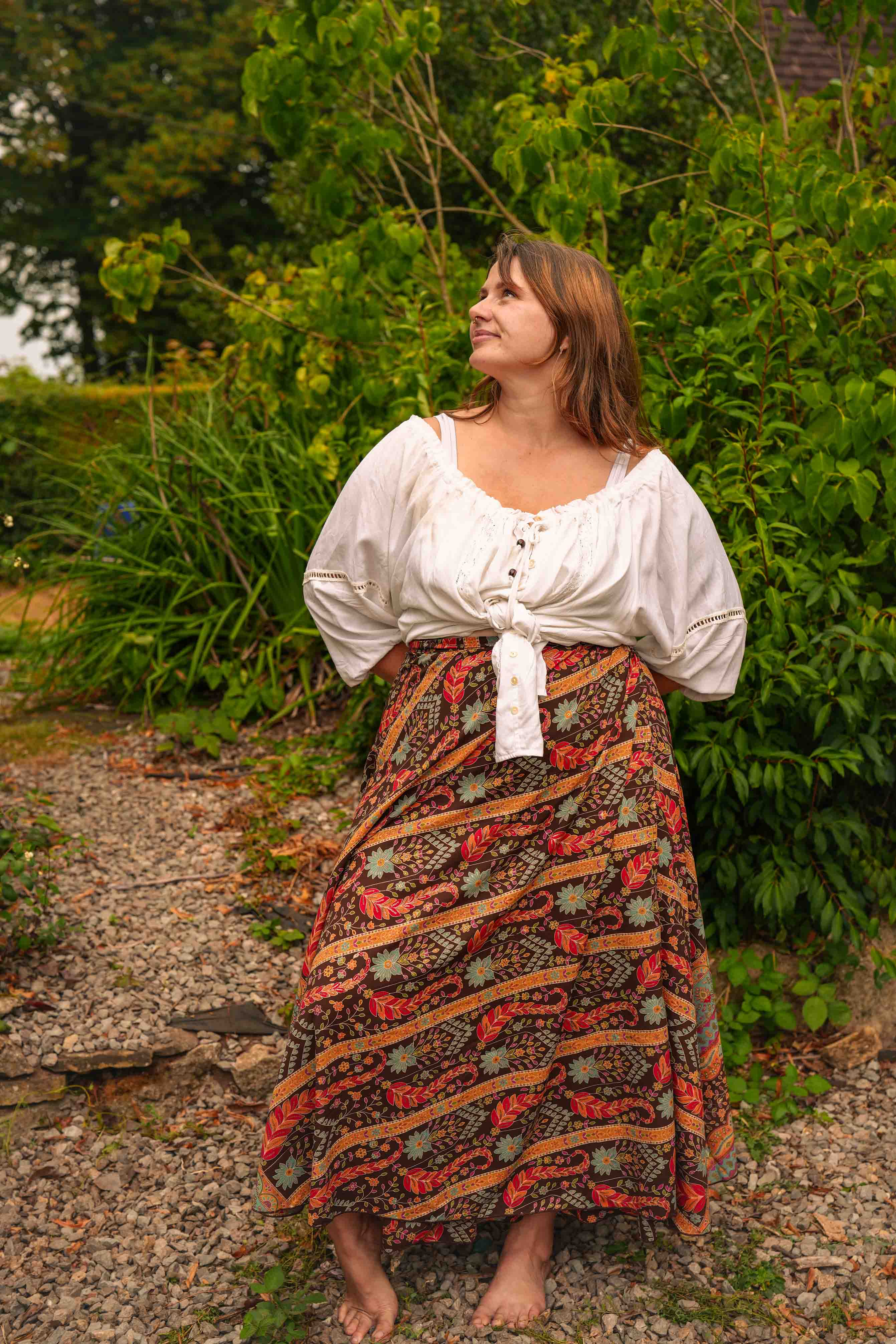 Paisley Brass Wrap Skirt