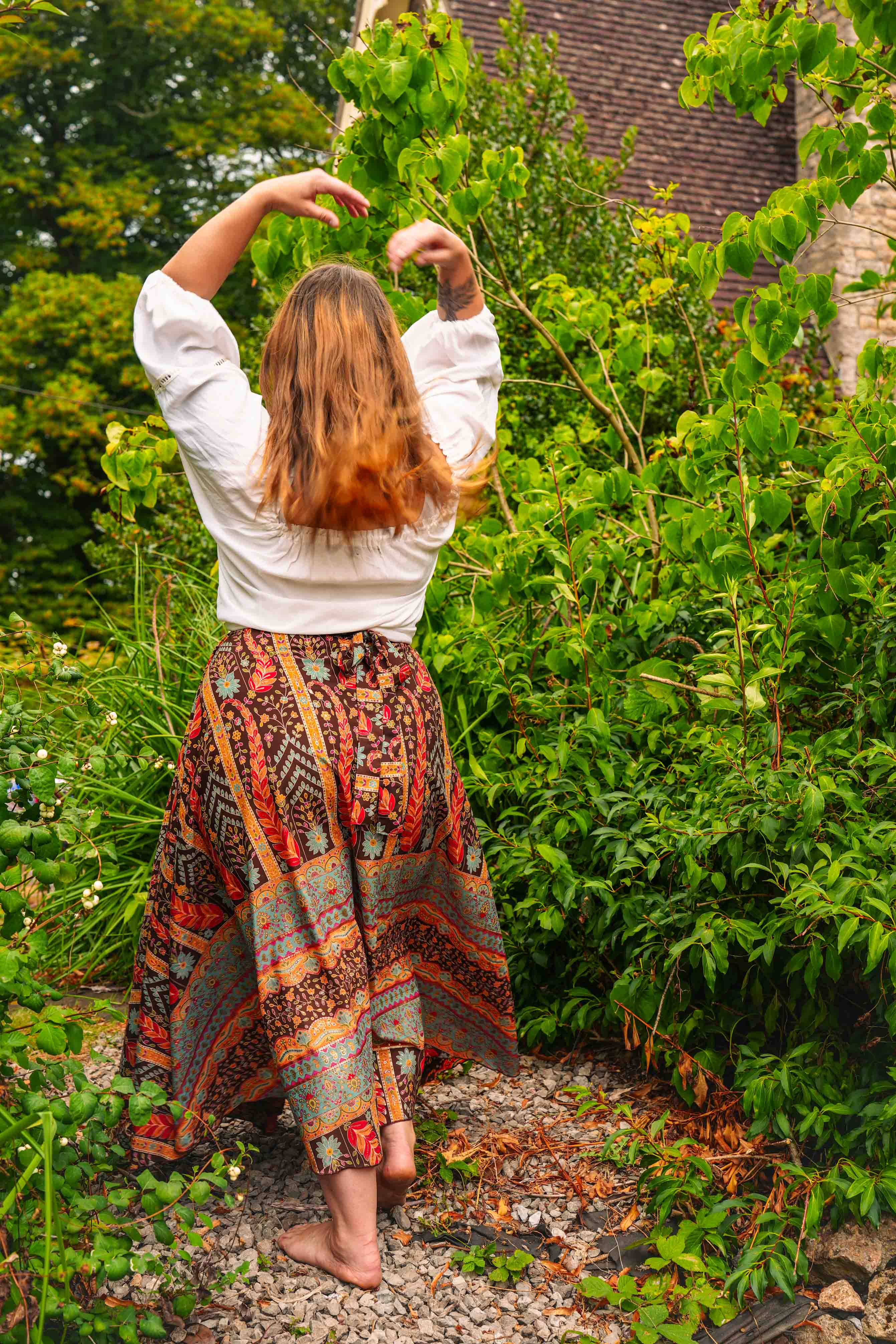 Paisley Brass Wrap Skirt